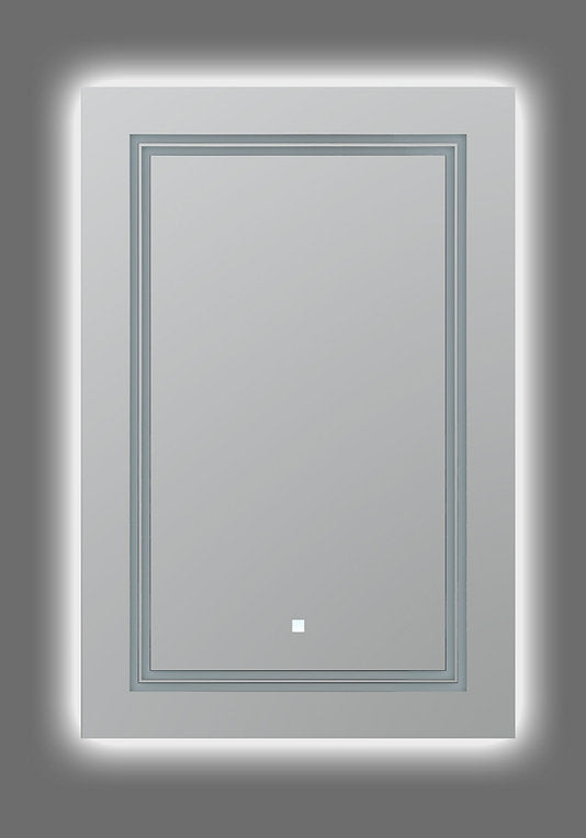 Aquadom SOHO 24x36 Inch LED Lighted Bathroom Mirror with Anti-Fog, Dimmable Touch Control - Perfect for Vanity, Makeup, Shaving & Modern Bathroom Decor