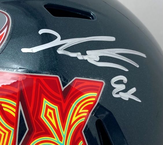 Jalen Carter Autographed Philadelphia Eagles Football Helmet - Super Bowl 59 Replica with Certificate of Authenticity - Perfect for Eagles Fans, Sports Memorabilia Collectors, and Game Room Decor