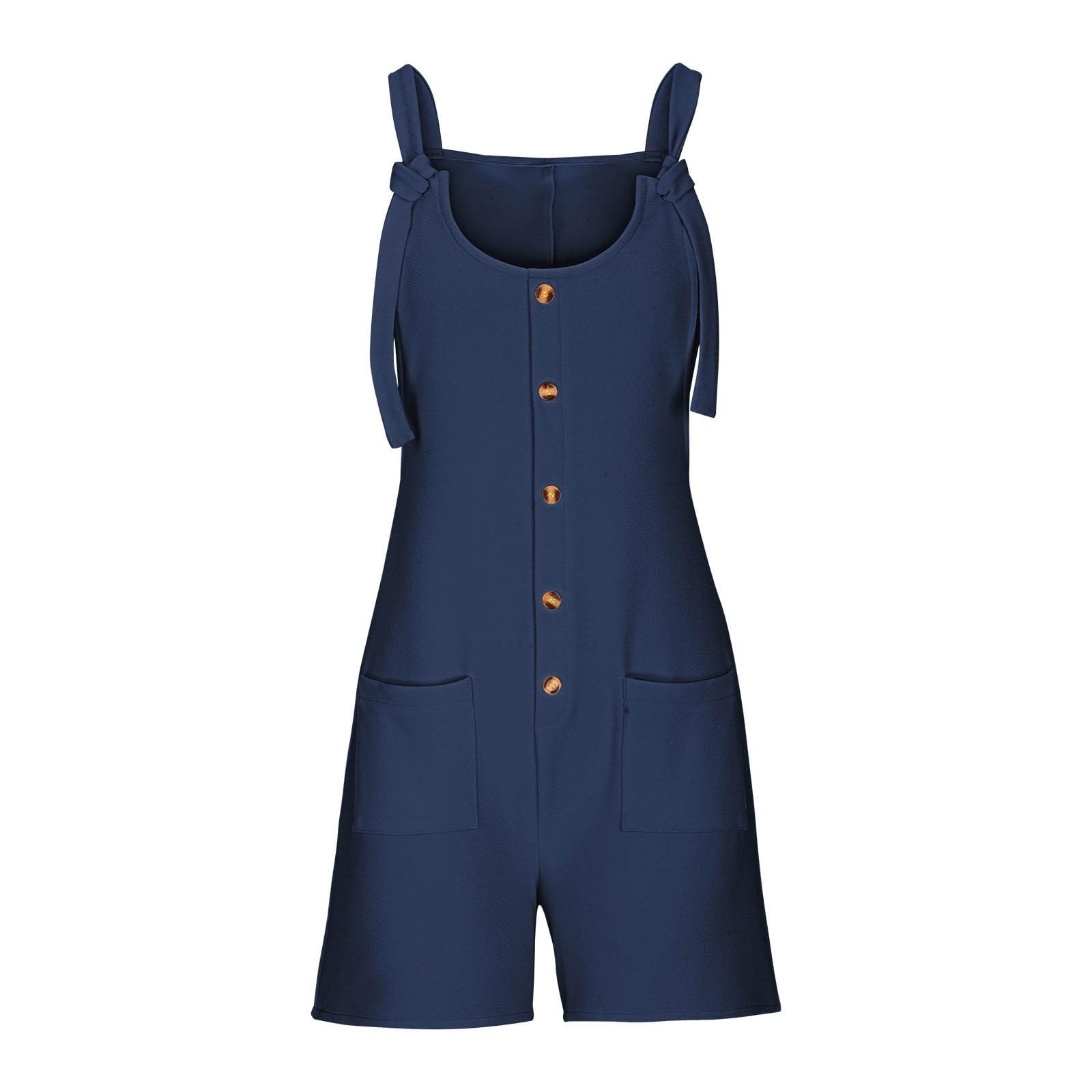 Luooli Women's Casual Loose Sleeveless Overalls Jumpsuit - One-Piece Wide Leg Romper with Pockets | Navy Blue Garden Overalls for Women (Size Large) | Perfect for Outdoor Activities, Gardening & Casual Wear