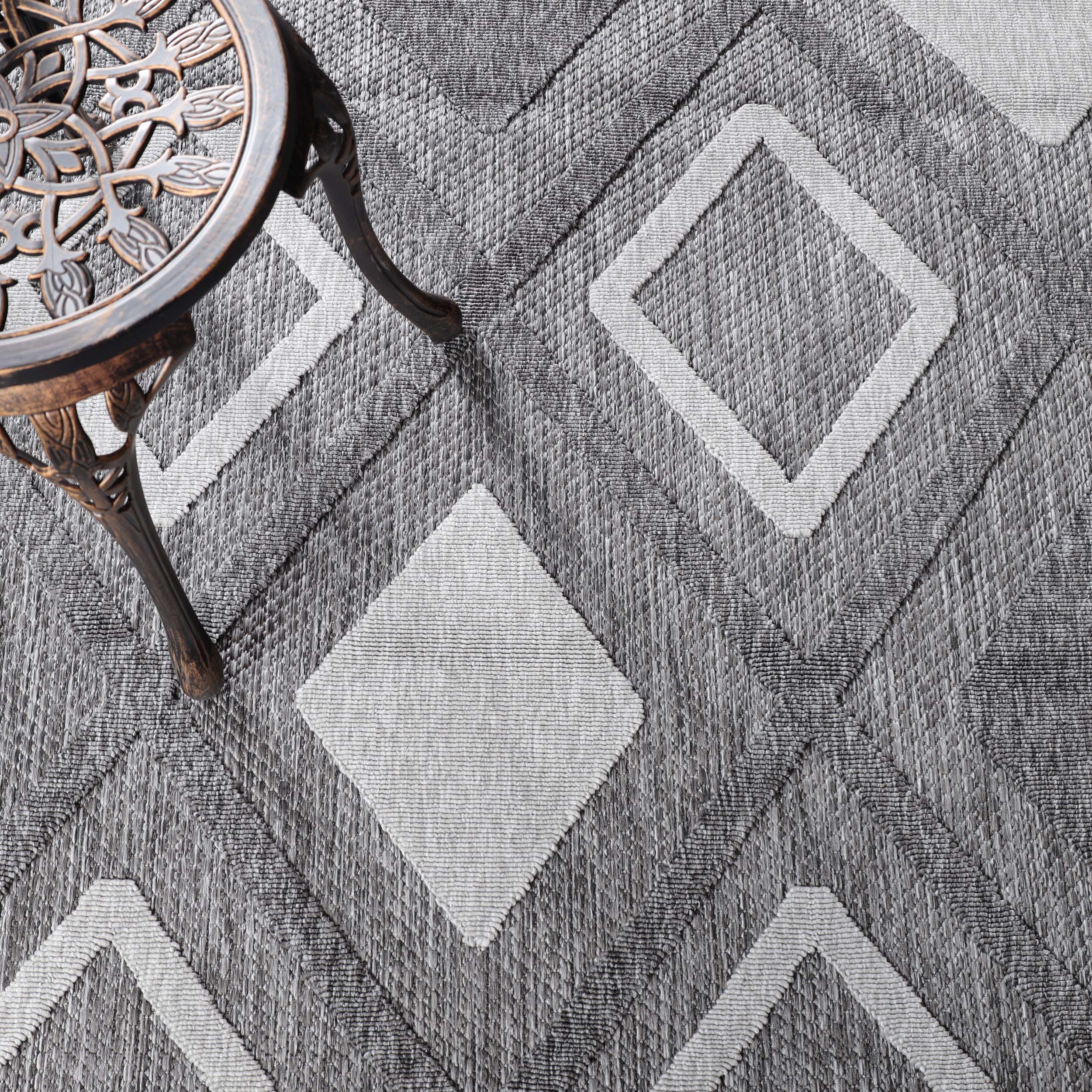 Daelyn Modern Diamond Lattice Indoor Outdoor Area Rug - Non-Slip Soft Living Room Bedroom Rug for Home Decor