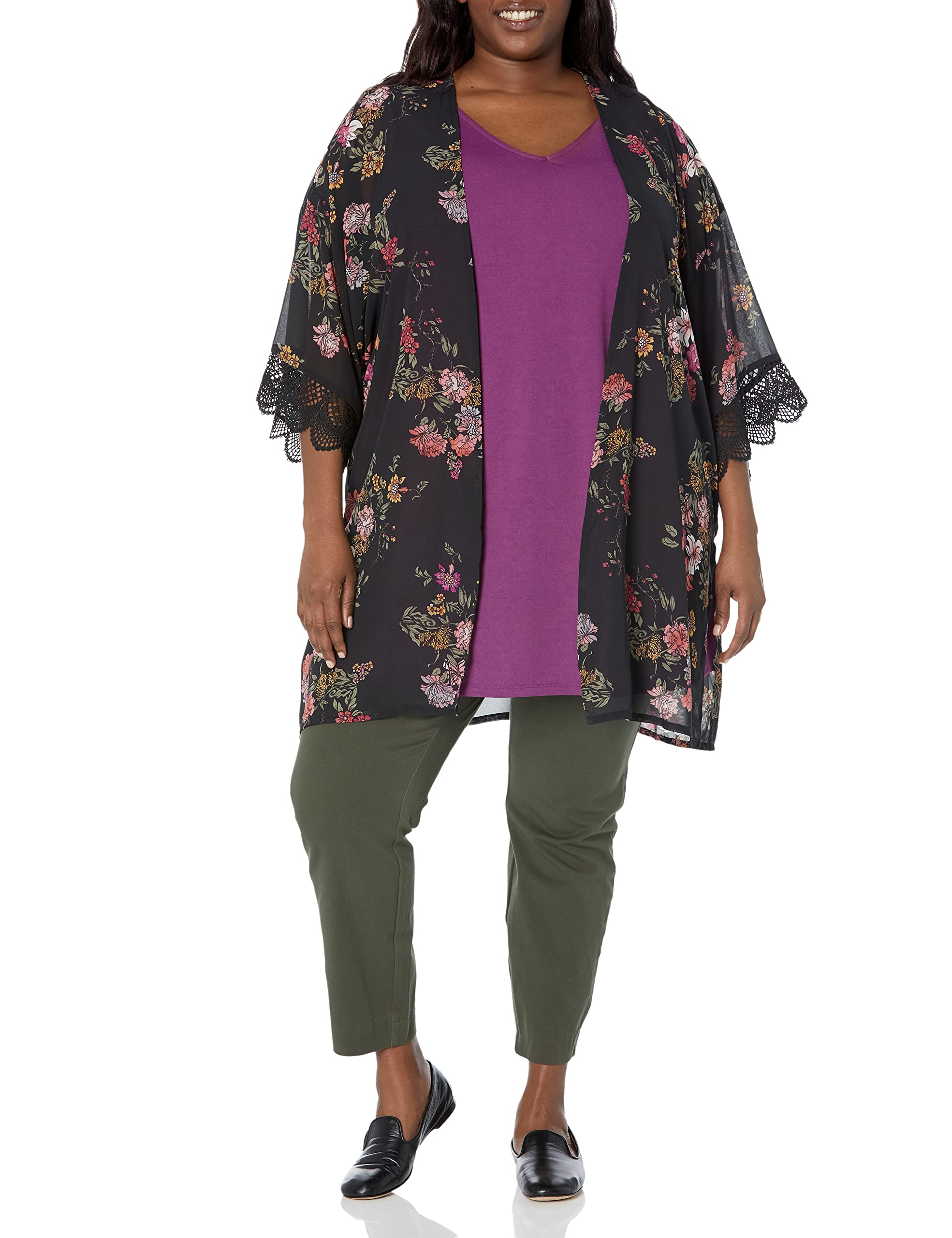 Women's Sleeveless Floral Swing Dress with Printed Kimono Cover Up - Summer Beach Dress Set for Vacation, Boho Outfit for Parties & Date Night