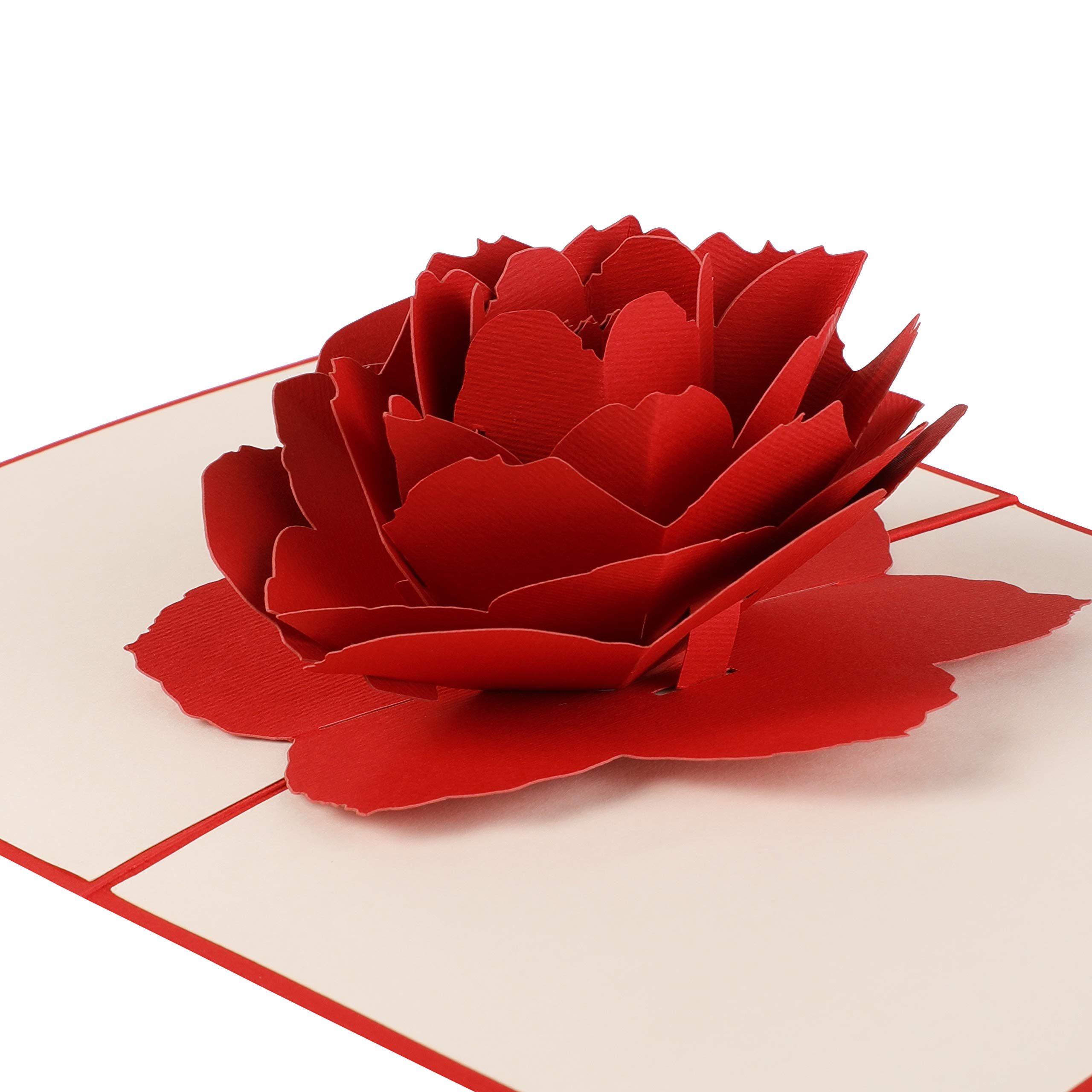 Handmade 3D Pop Up Greeting Card - Romantic Rose Design for Valentine's Day, Birthday, Anniversary, Thanksgiving & Special Occasions | Perfect Gift for Loved Ones, Wedding Favors & Party Decorations