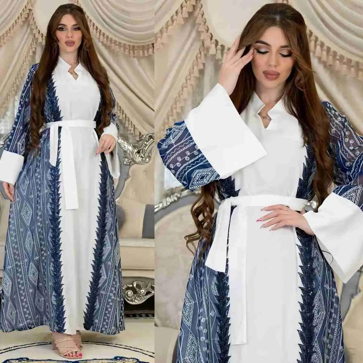 Elegant Eid Dress for Women - Embroidered Sequins Muslim Jalabiya Caftan Kaftan Dress | Perfect for Eid Celebrations, Weddings & Special Occasions