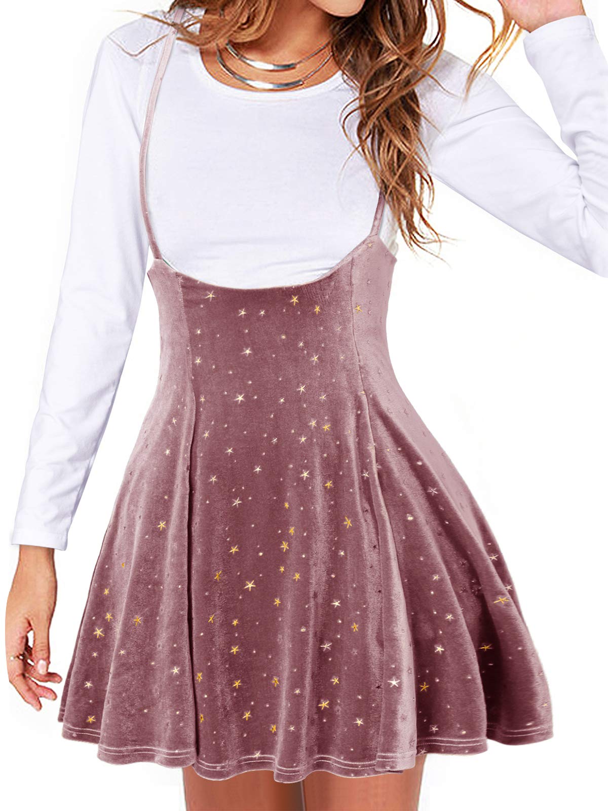 YOINS Women's Suspender Skirt - High Waist Flared Skater Skirt & Overalls Dress | Casual Outfits, Retro Style, Party Wear & Everyday Fashion