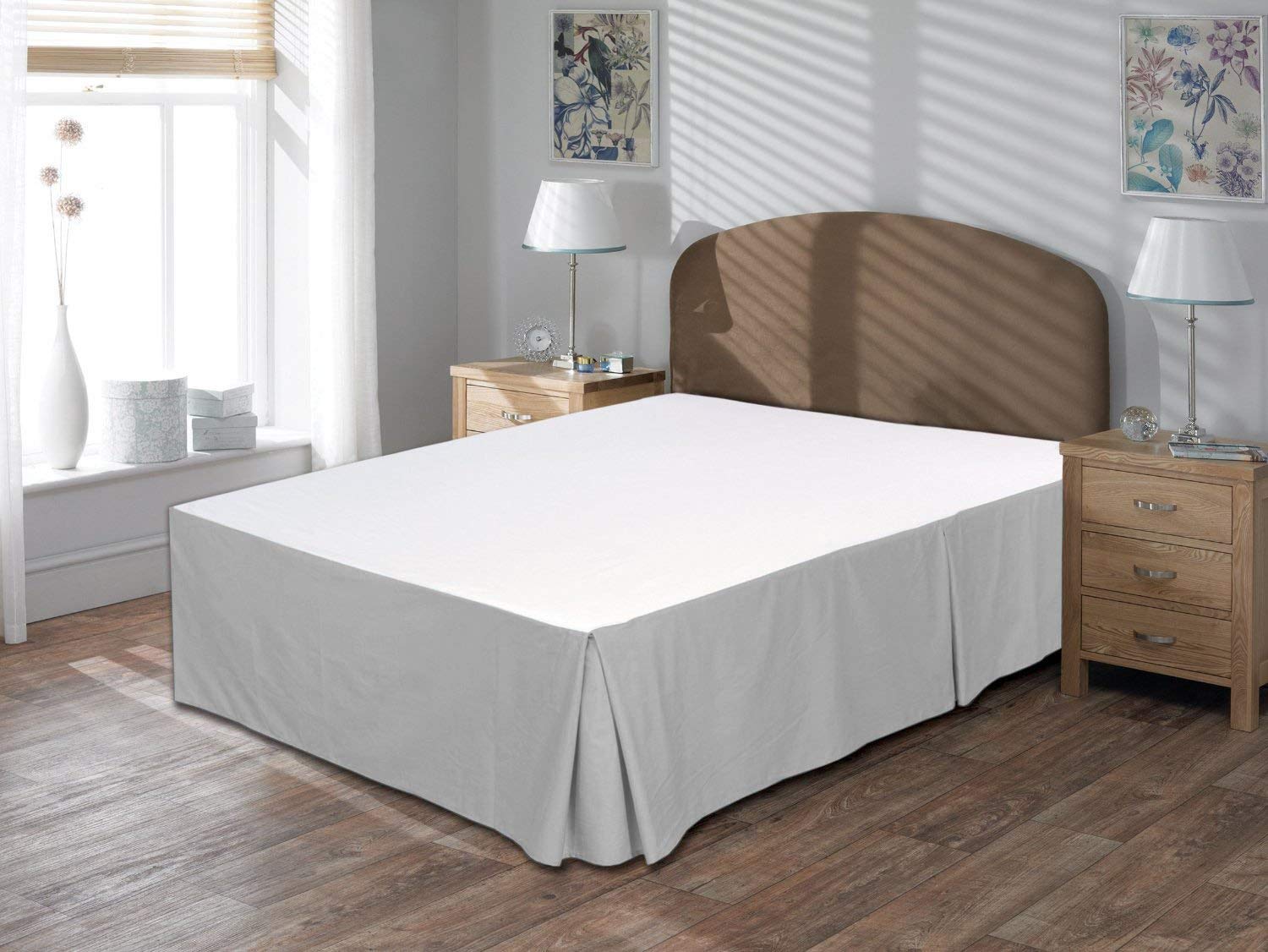 400-TC Egyptian Cotton Pleated Twin-XL Bed Skirt with 16