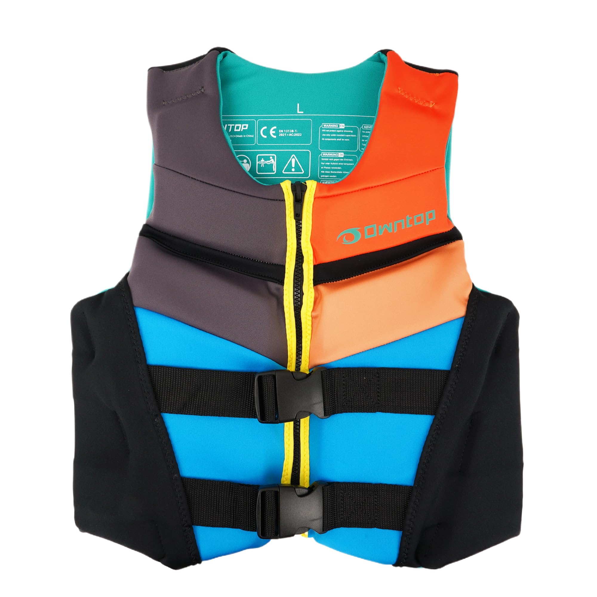 Owntop Youth Kids Swim Vest - Lightweight & Quick-Dry Adjustable Buoyancy Aid with Buckles & Zipper - Perfect for Kayaking, Swimming Lessons, Boating & Water Sports - Fits 50-125 lbs - Ideal for Pool, Beach & Lake Activities
