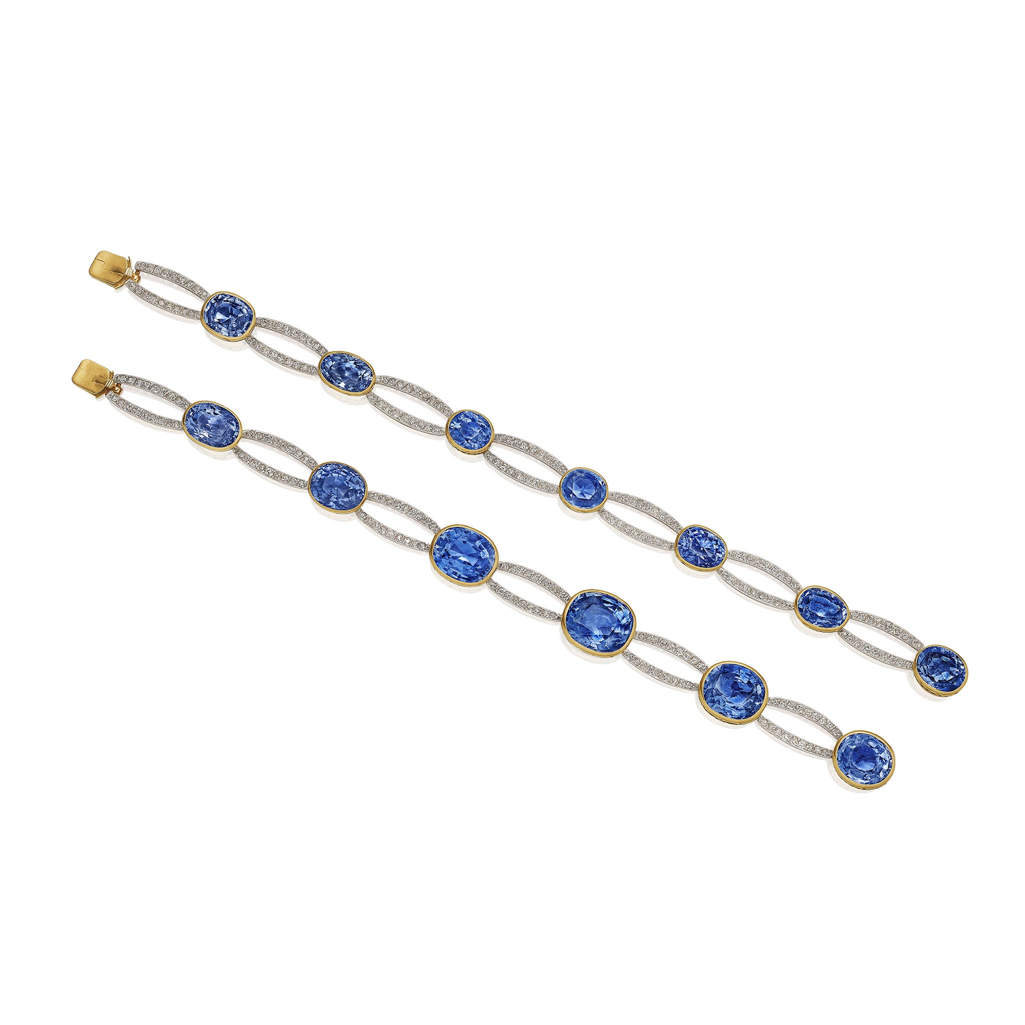 Exquisite Belle Époque Convertible Sapphire & Diamond Necklace | 14K Gold Pendant & Chain | Elegant Bridal, Anniversary & Evening Wear Jewelry Gift