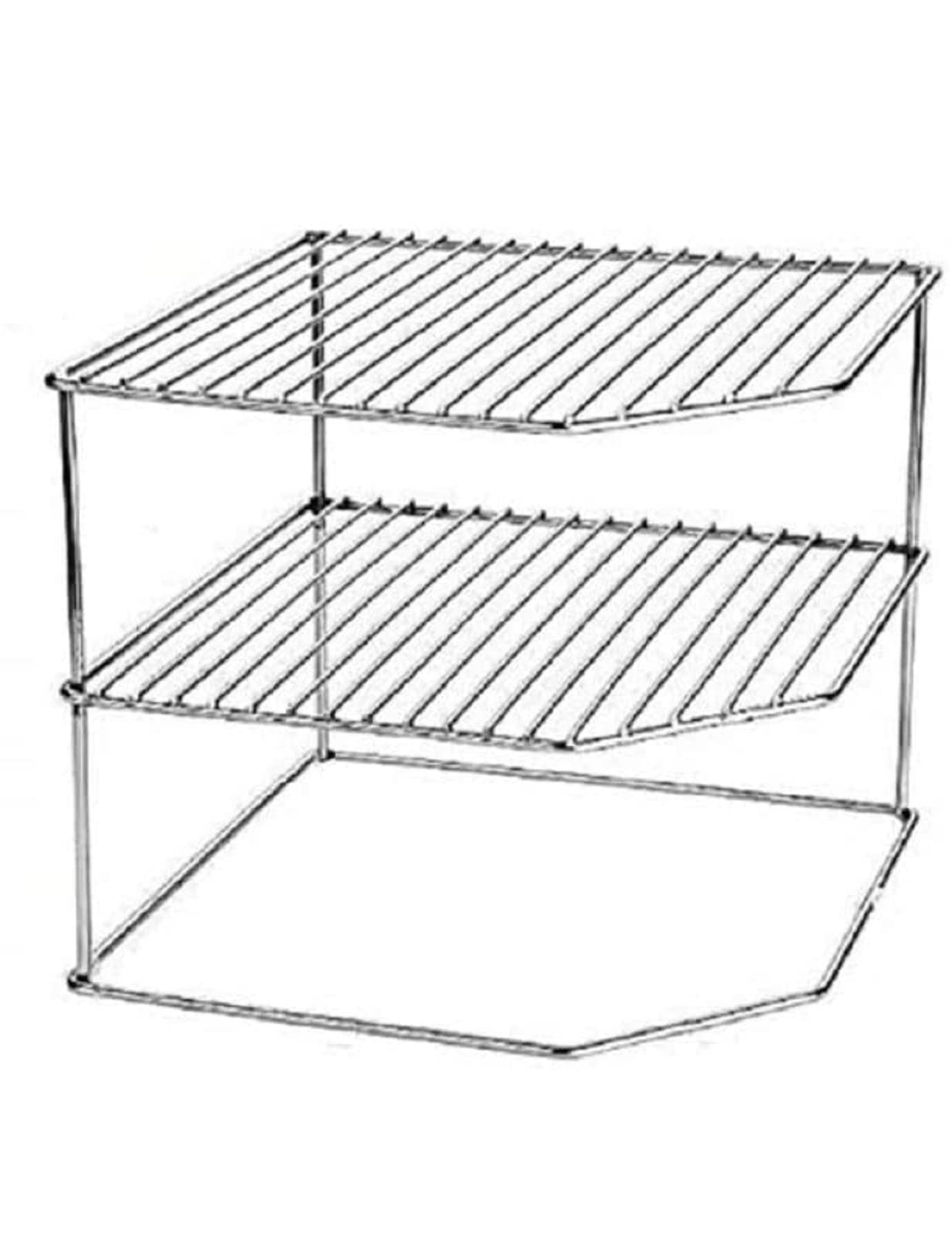 Zepdos 3-Tier Stainless Steel Kitchen Storage Rack - Space Saving Corner Shelf for Plates, Dishes & Cookware - Silver Floor Mount Organizer (1PC) - Perfect for Small Kitchens, Pantries & Dining Room Storage