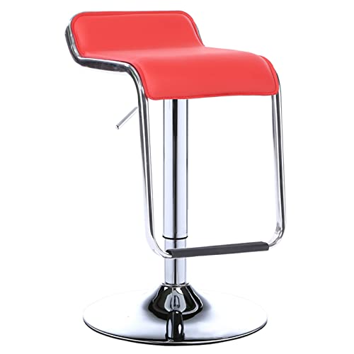 2-Pack Adjustable Height Bar Stools with 360° Swivel - Modern Kitchen, Dining Room & Home Bar Stools for Bistro, Living Room & Counter Seating (Red) - Perfect for Entertaining, Breakfast Nooks & Small Spaces