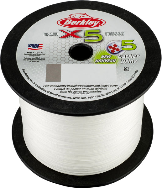 Berkley X5 Braid 5 Carrier High Strength Braided Fishing Line - Perfect for Saltwater, Freshwater, and Offshore Fishing