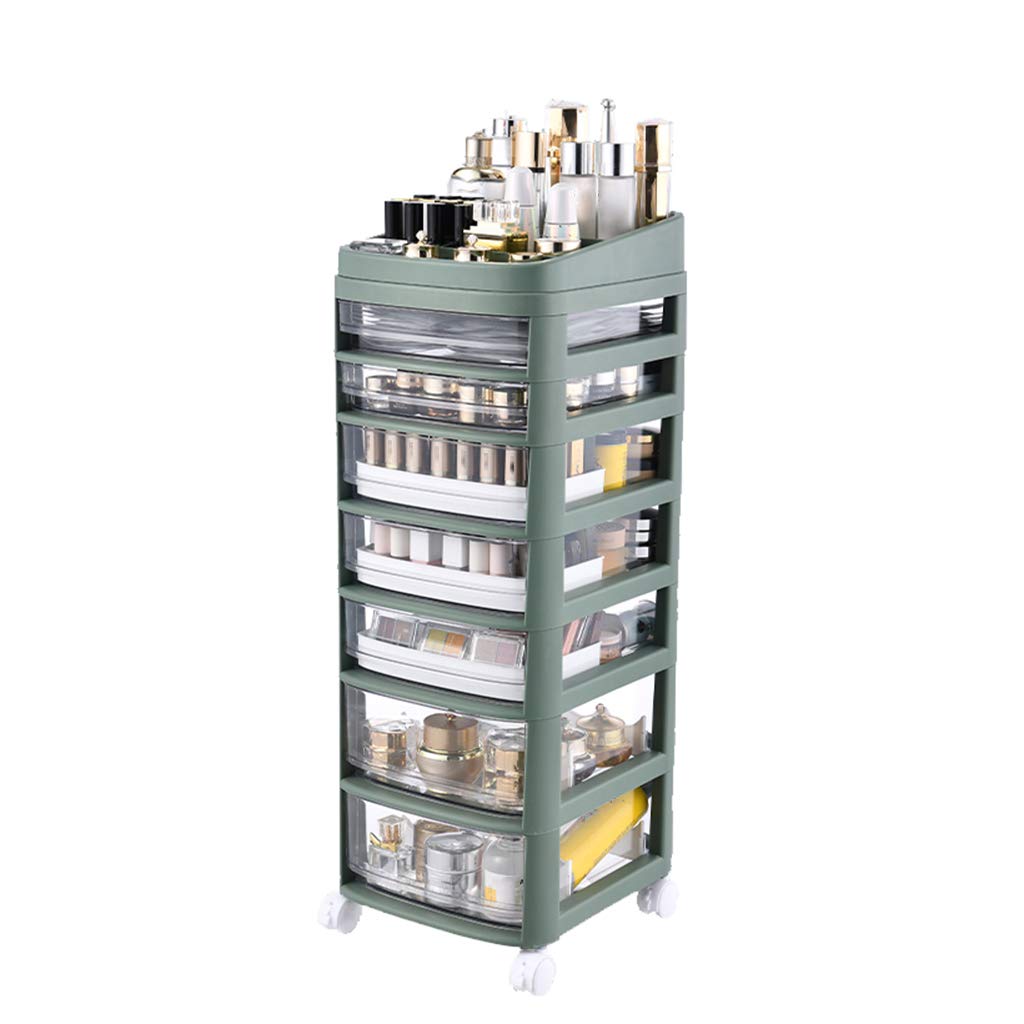 Universal Wheeled Cart Storage Organizer - Transparent Detachable 3/4/5/6/7 Drawer Plastic Storage Unit for Bedroom, Kitchen, Study, Living Room & Office - Perfect for Home Organization, Pantry Storage & Workspace Clutter Control