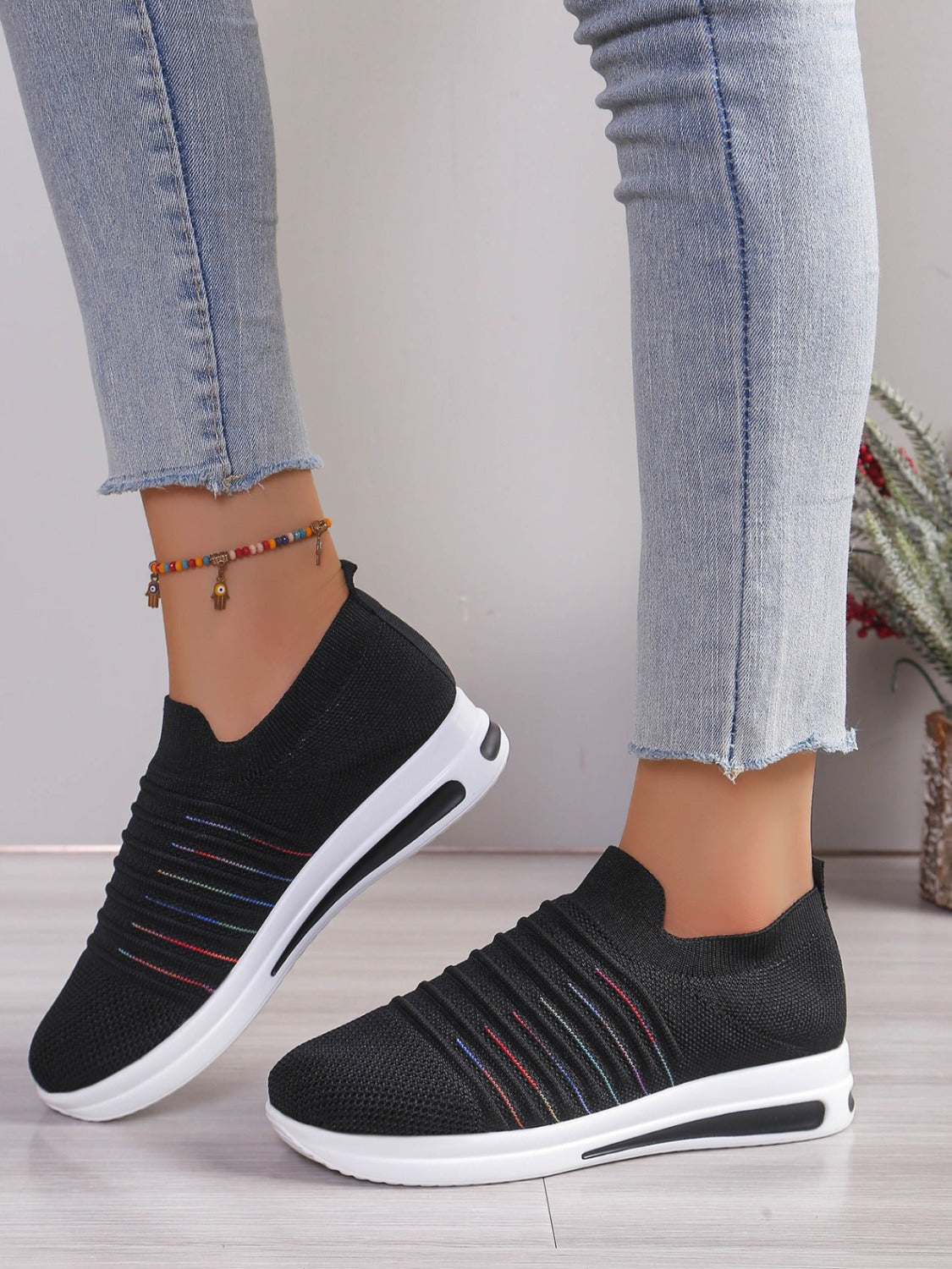 Breathable Mesh Wedge Sneakers for Women - Lightweight Comfortable Slip On Walking Shoes for Casual Wear & Outdoor Activities