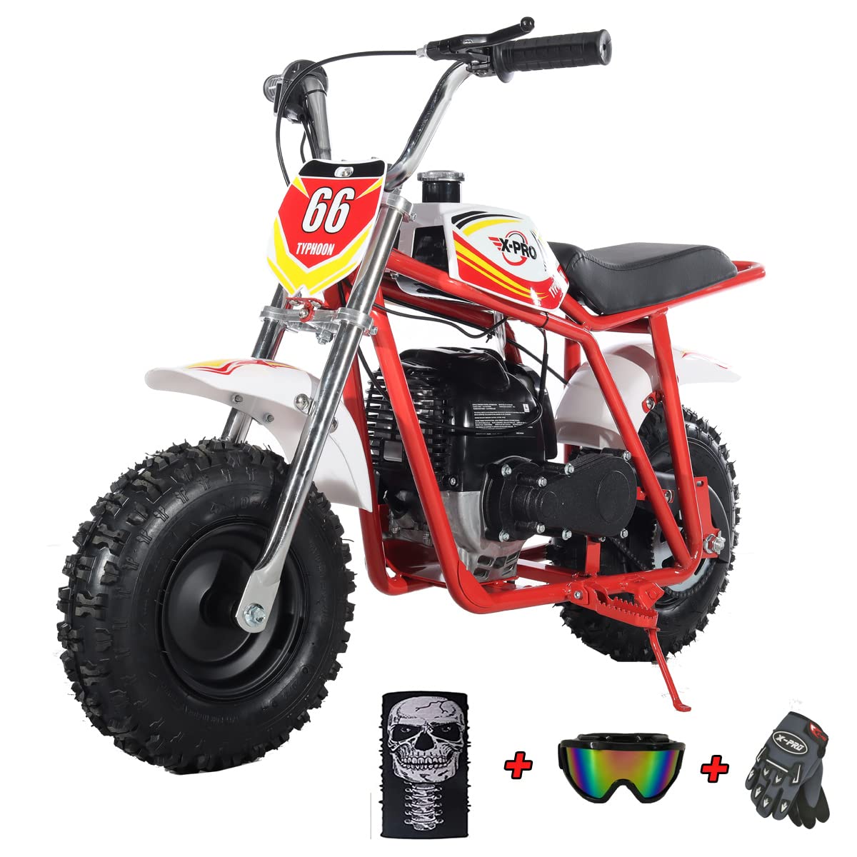 X-PRO 40cc Mini Dirt Bike - Gas Powered Pit Bike for Off Road & Trail Riding - Kids & Adult Mini Motorcycle (Red) - Perfect for Backyard, Trail Adventures & Motocross Training