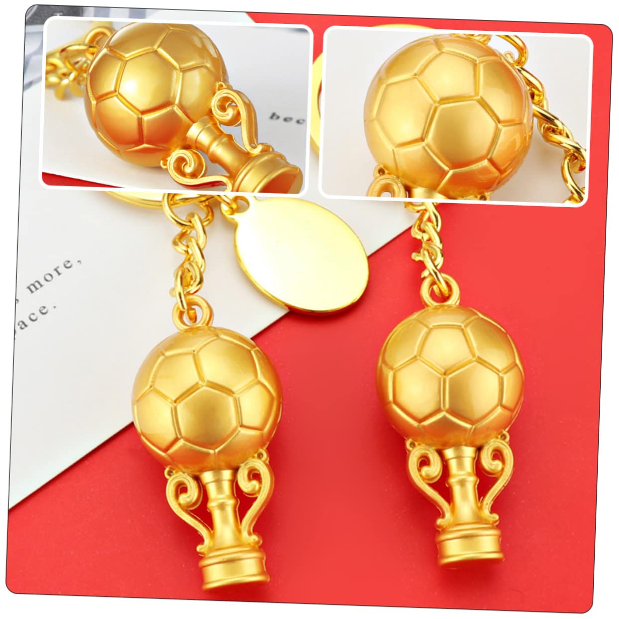 CORHAD Soccer Keychain 2pcs - Sports Backpack Ornament for Fans