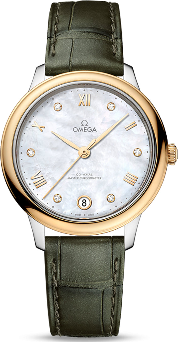 Omega De Ville Prestige Ladies Watch - Stainless Steel & 18K Yellow Gold Luxury Timepiece | Perfect for Business, Formal Events & Special Occasions