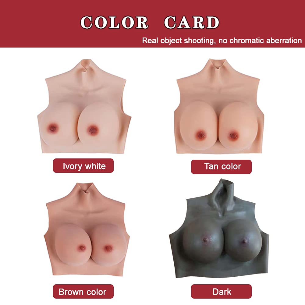 Premium Silicone Breastplate C-H Cup - Realistic Fake Breast Forms for Crossdressers, Drag Queens & Cosplay - Enhance Your Feminine Look for Parties, Performances & Costume Events