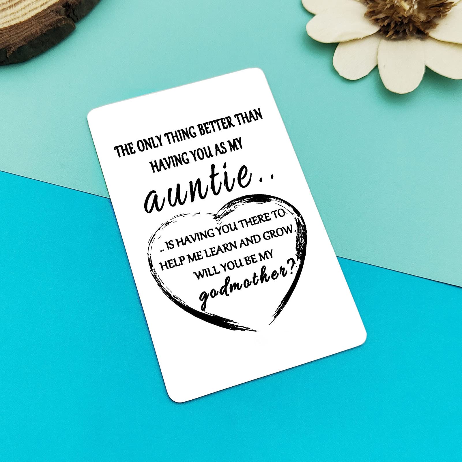 Personalized Godmother Engraved Wallet Card - Unique Godmother Proposal Gift, First Communion, Baptism Keepsake - Perfect for Mother's Day, Birthday & Special Announcements (Ideal for Godmother Asking Ceremonies & Heartfelt Moments)