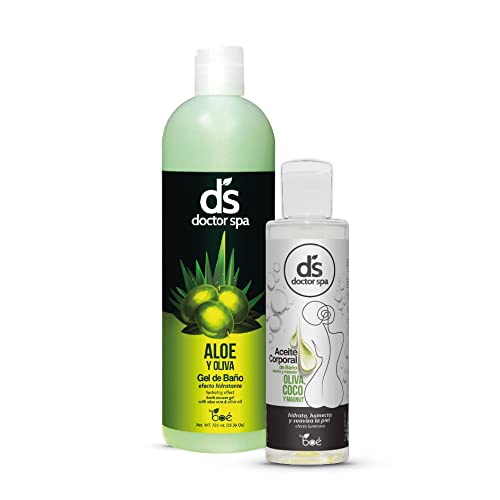 Olive Shower Gel & Bath Body Oil Set - Moisturizing & Nourishing for Dry Skin | Perfect for Spa Day & Relaxing Bath Time
