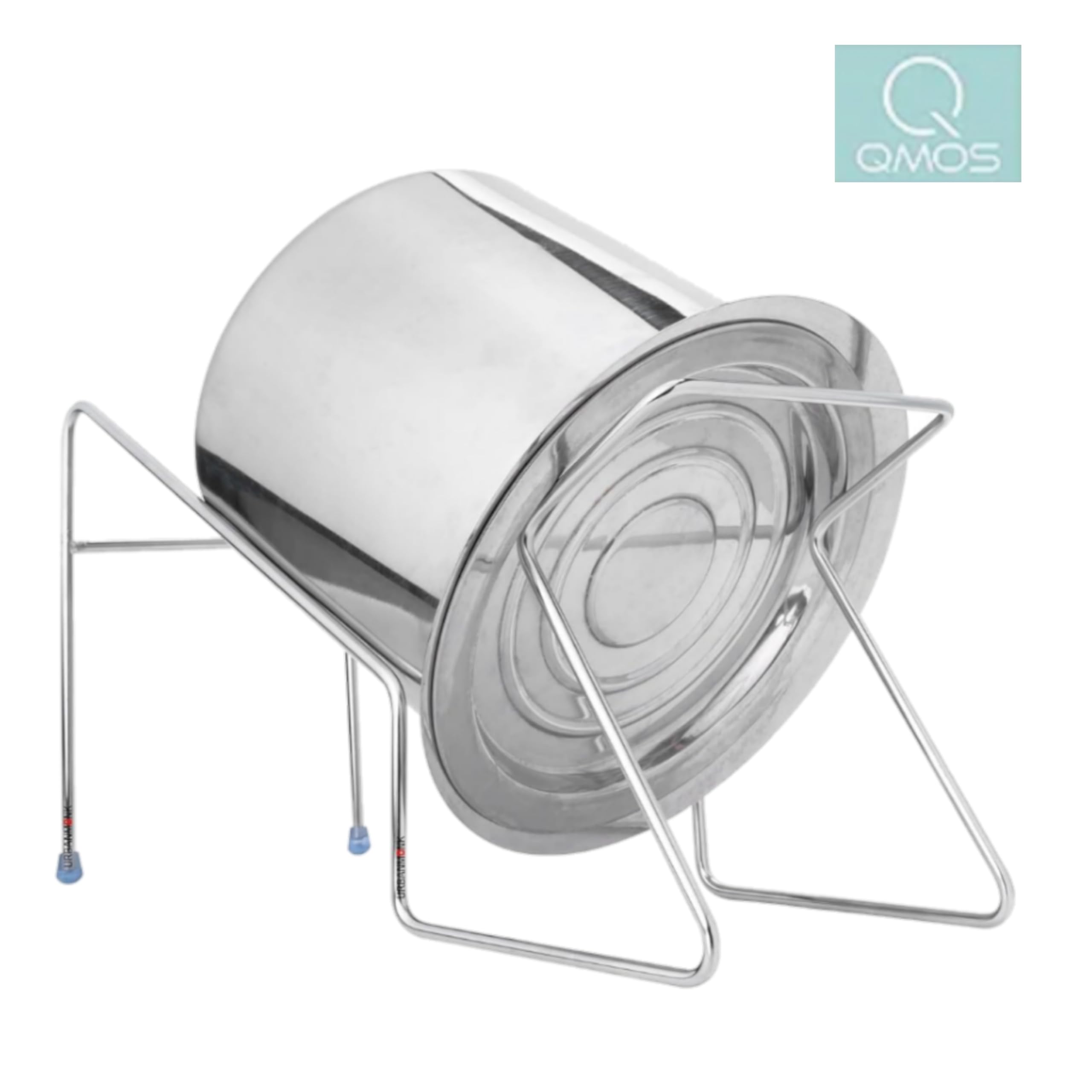 UNNOM Hands-Free Rice Pot Drainer Stand - Stainless Steel Strainer Stand for Fruits, Beans, Noodles & Cooked Rice | Durable Kitchen Food Colander Holder | Perfect for Meal Prep, Cooking & Healthy Eating