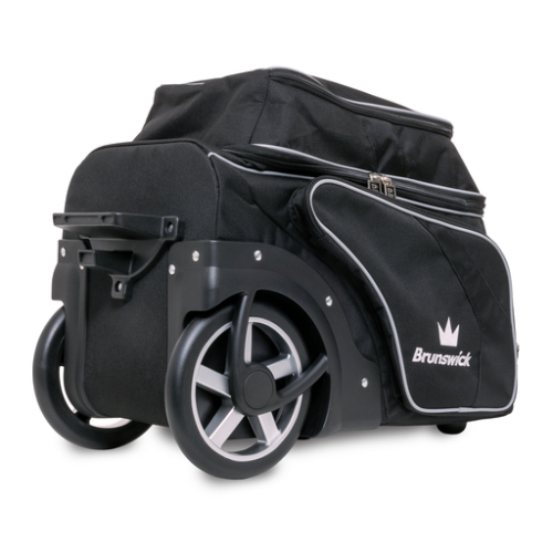 Brunswick Charger 2 Ball Roller Bowling Bag - Black | Durable Bowling Equipment for League & Tournament Play | Perfect for Traveling Bowlers with Wheels & Comfortable Handle