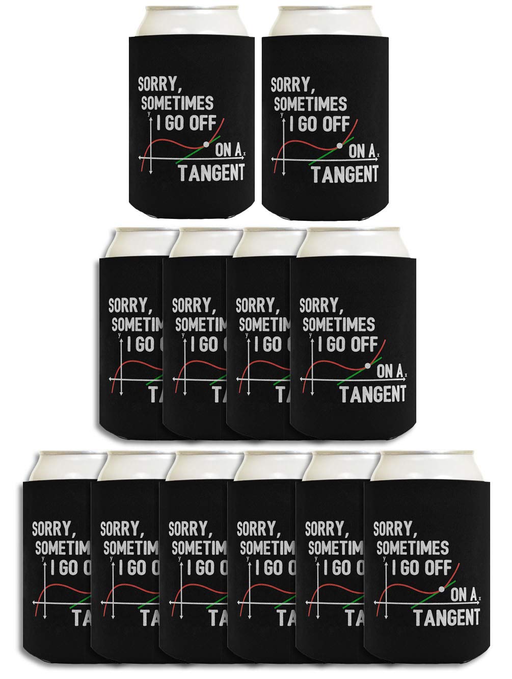 12-Pack Funny Math Teacher Appreciation Gifts - 'Sometimes I Go Off On A Tangent' Drink Coolies - Perfect for Teacher Week, Classroom Celebrations & Math Department Gifts