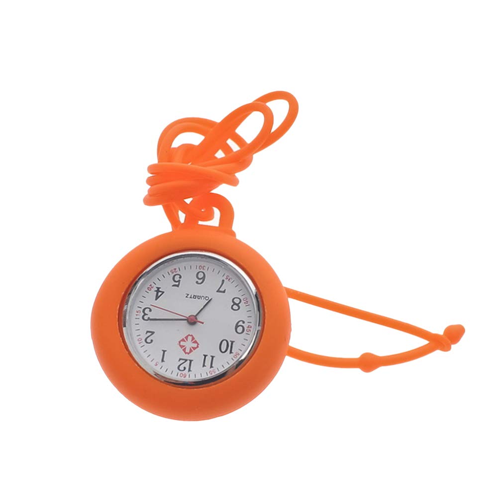 Hemobllo Nurse Fob Watch - Waterproof Silicone Nursing Watch with Adjustable Lanyard for Medical Professionals | Ideal for Nurses, Doctors & Healthcare Workers (Orange)