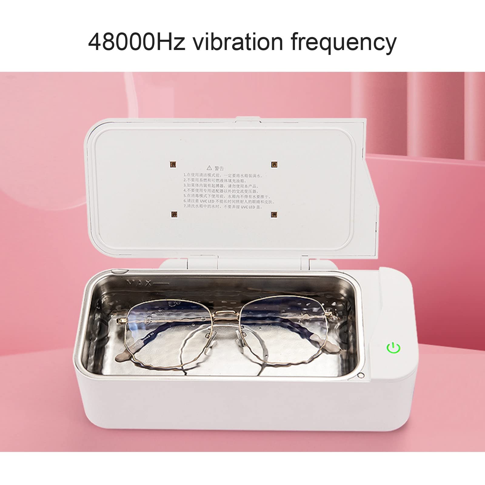 TXTC 500ML Portable Ultrasonic Cleaner - Professional Jewelry, Eyeglass, Ring & Razor Cleaner | Sonic Cleaning for Necklaces, Dentures, Watches & More | Home & Travel Use (Blue)