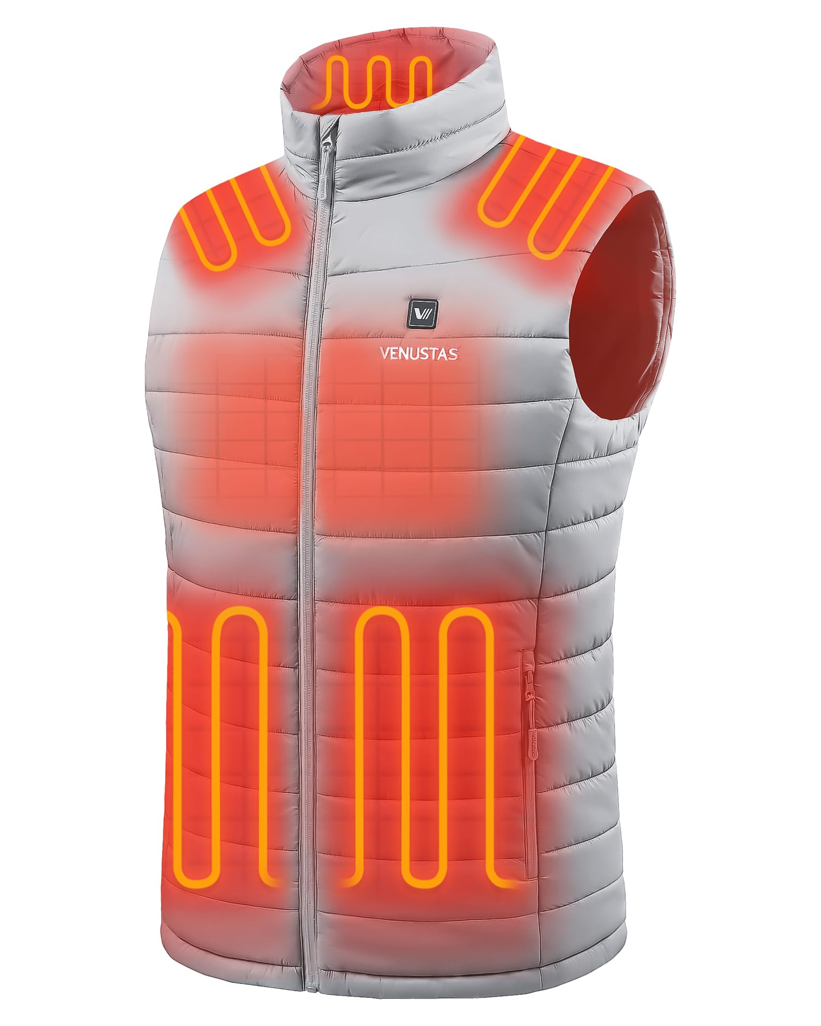 Venustas Men's Heated Vest with Rechargeable Battery - 20 Hours Heating, Winter Quilted Jacket for Outdoor Activities, Hunting, Camping & Hiking