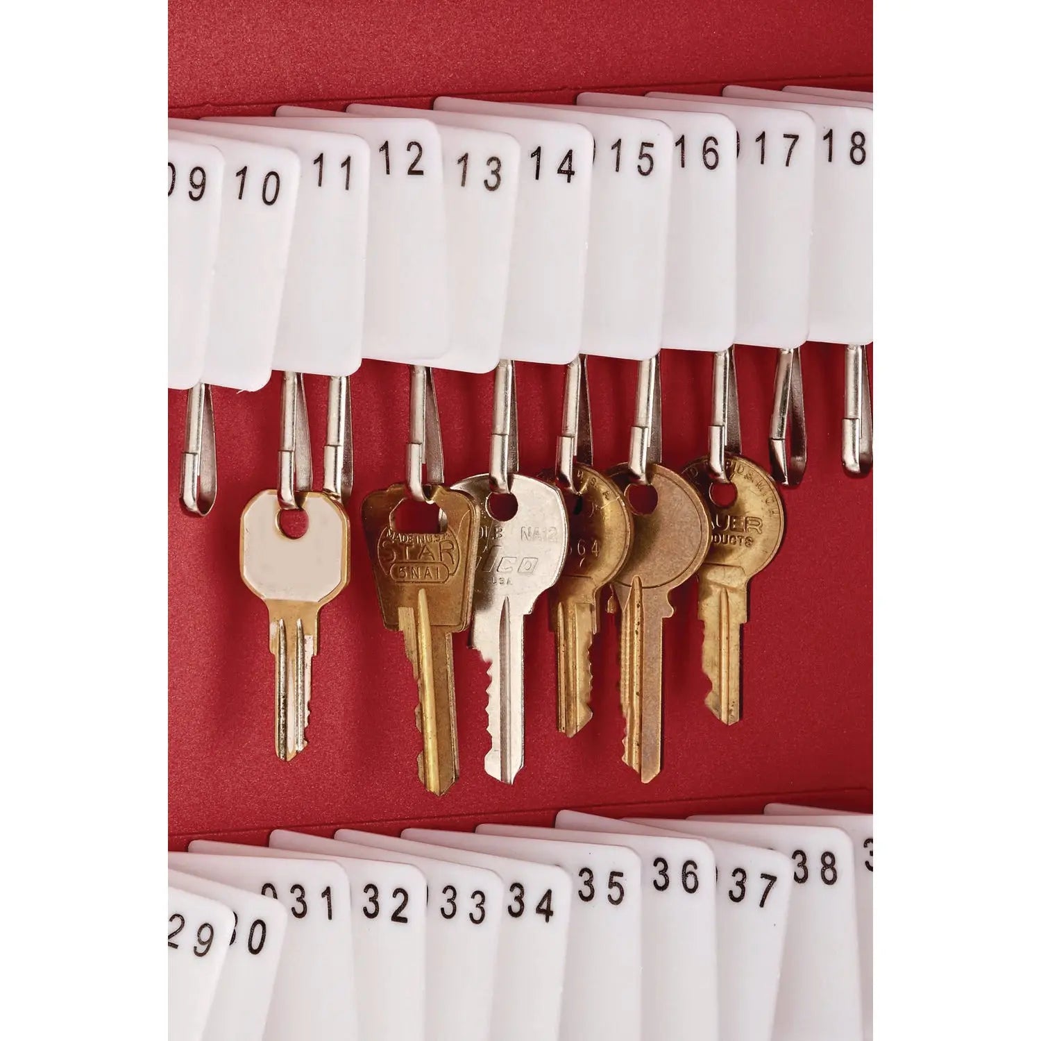 AdirOffice Steel Digital Lock Key Cabinet - 60 Key Capacity, 13 x 2.6 x 17 Inches, Stainless Steel 304 Construction, Red - Secure Key Storage for Offices, Hotels, Schools, and Property Management
