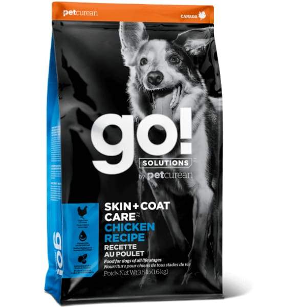 GO! Solutions Skin & Coat Care Chicken Recipe Dry Dog Food - Premium Grain-Free Kibble for Healthy Skin & Shiny Coat - Ideal for Adult Dogs with Allergies or Sensitive Skin