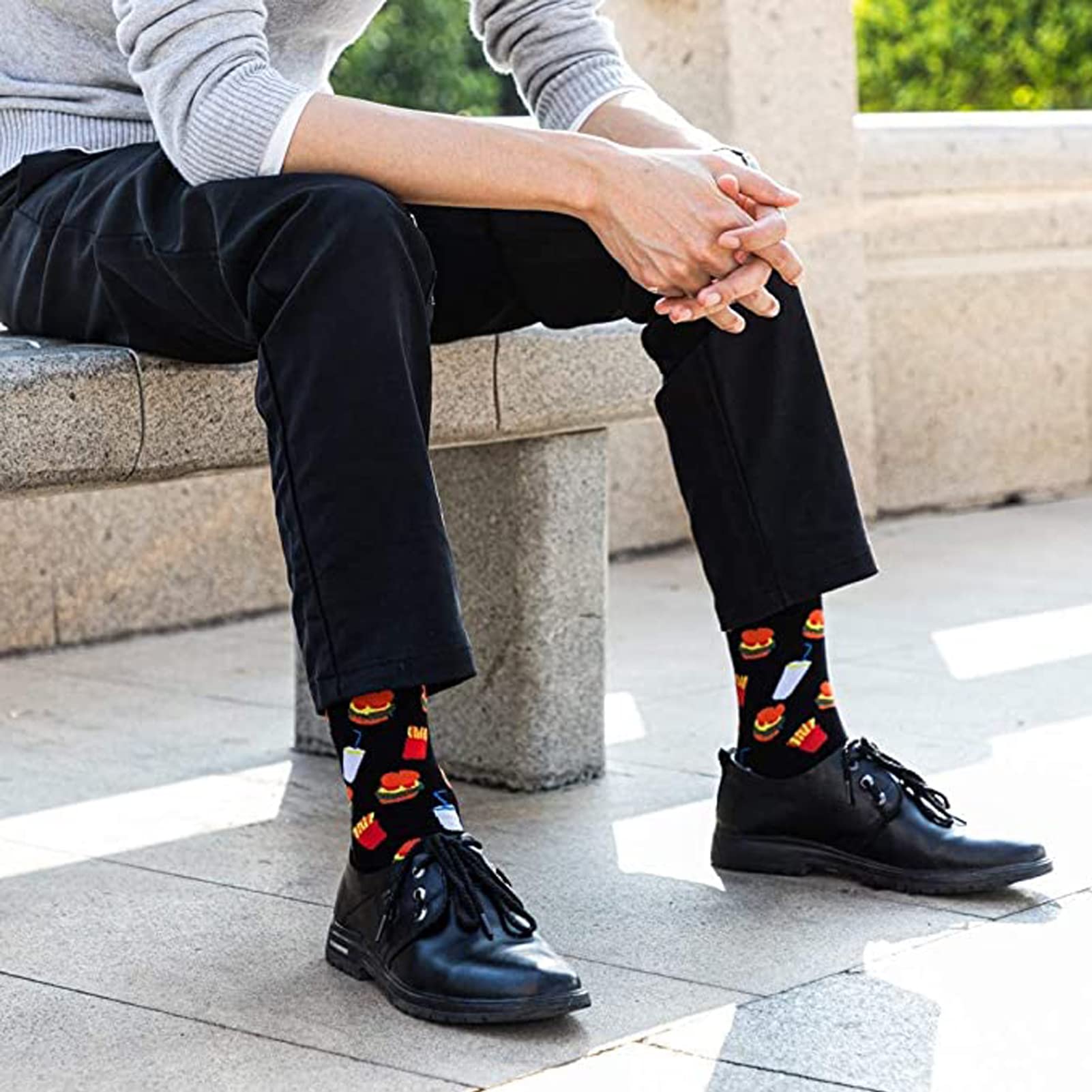 Funny Men's Dress Socks with Crazy Patterns - 100% Cotton Novelty Socks for Men - Perfect Gifts for Christmas, Birthday & Office Parties - Great for Casual Wear, Costume Outfits & Gift Giving
