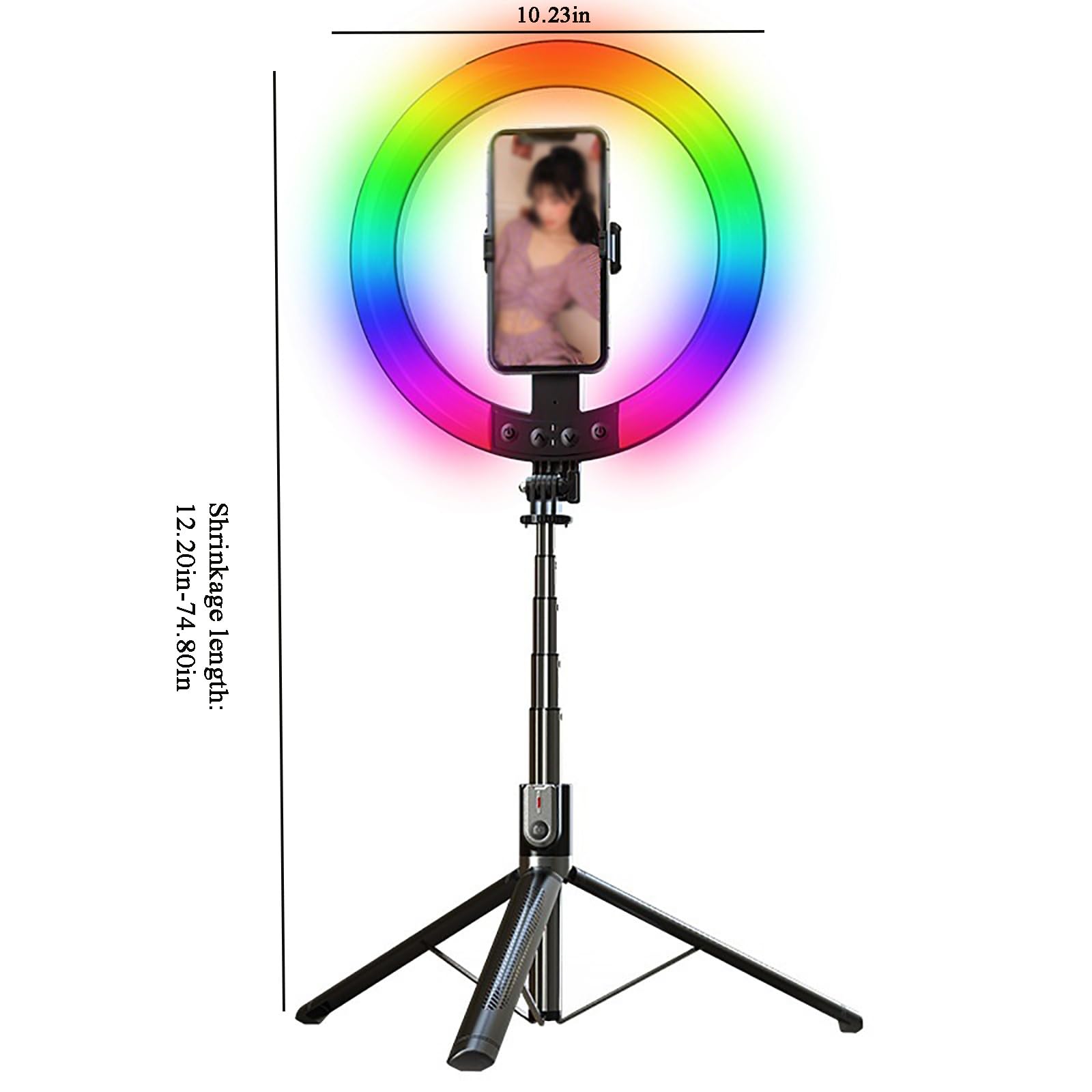 BINGQIAN Professional RGB Ring Light with Adjustable Tripod Stand & Wireless Remote - Perfect for Selfies, Makeup, Live Streaming, YouTube Videos, TikTok, and Photography