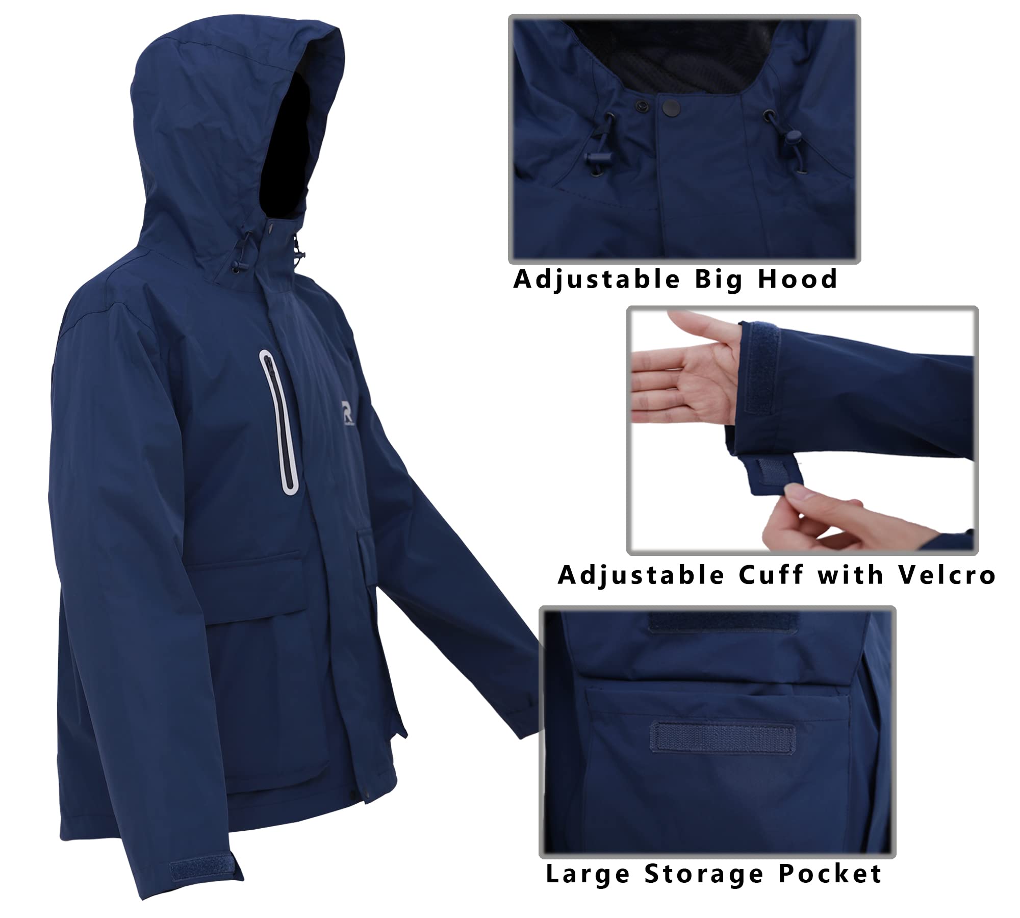 Waterproof Rain Suit for Men & Women - Full Bib Pants Jacket Set - Heavy Duty Fishing & Sailing Gear for Stormy Weather - Ideal for Outdoor Work, Hiking, and Emergency Preparedness