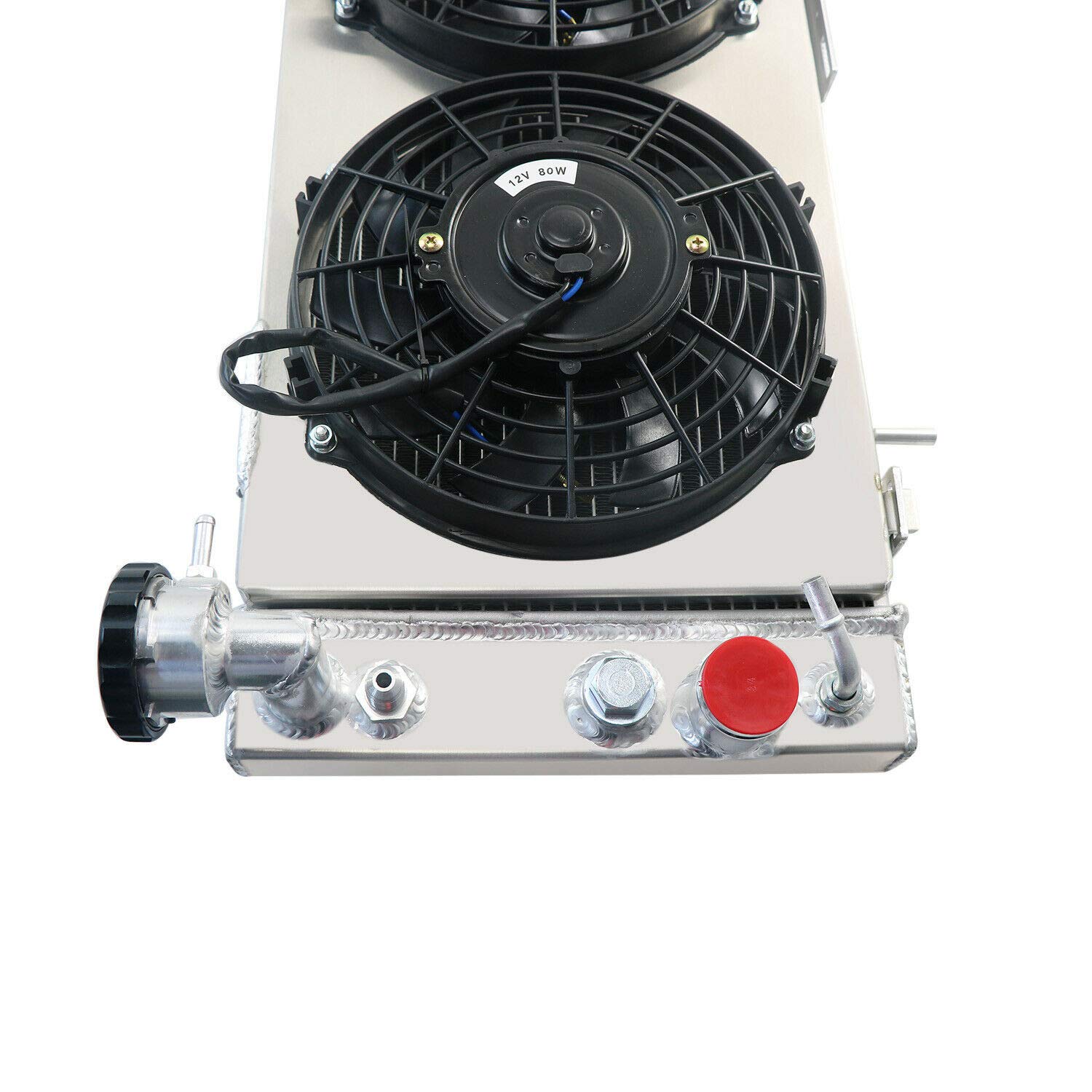 High-Performance Aluminum Radiator Replacement for Jeep Cherokee XJ/Comanche 2.5L 4.0L 4-Cylinder 6-Cylinder 1991-2001 - 1-Row Radiator with Electric Fan Shroud & Thermostat Kit - Perfect for Off-Roading, Daily Driving & Extreme Weather Conditions