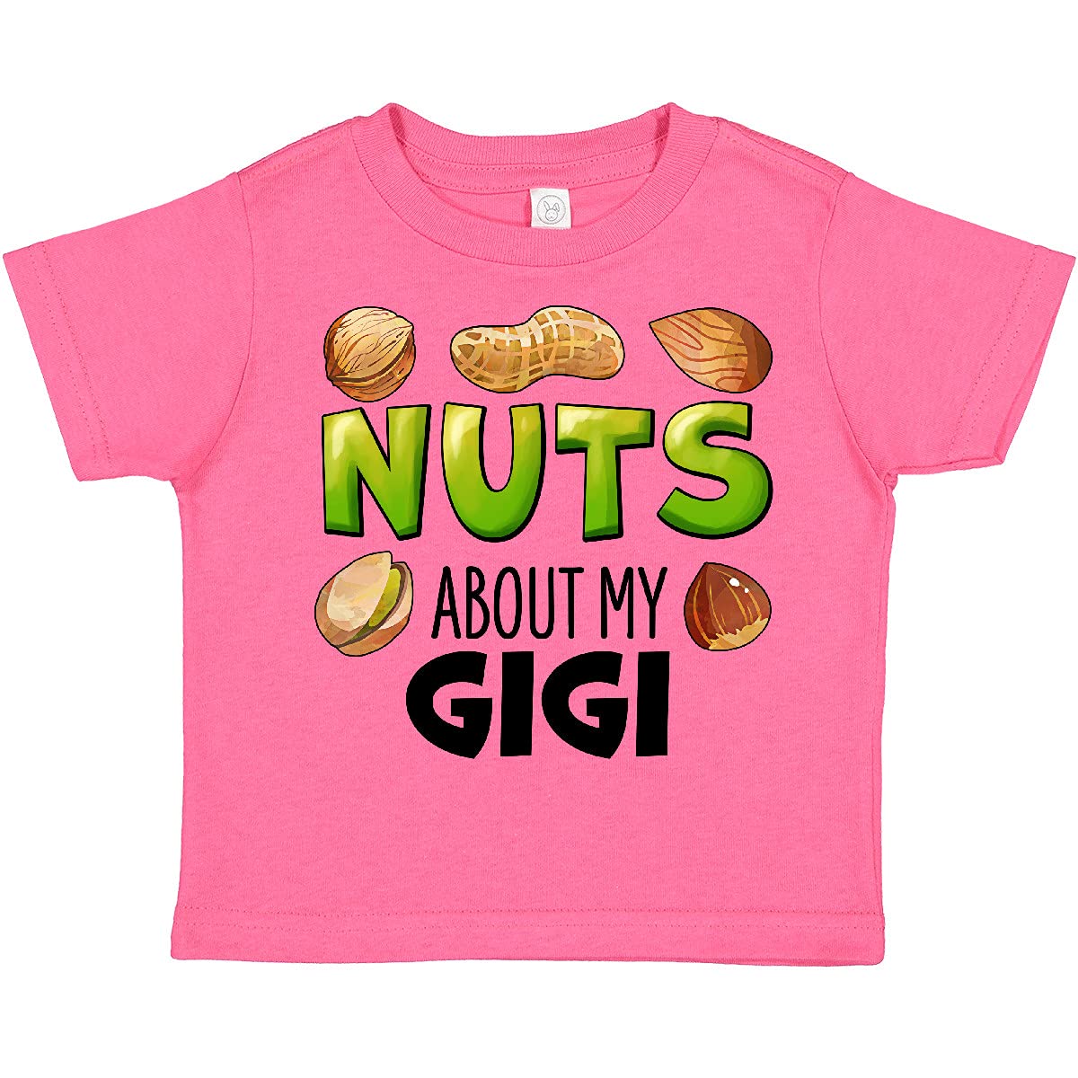 Inktastic 'Nuts About My Gigi' Peanut Almond Pistachio Graphic Toddler T-Shirt - Cute Casual Outfit for Grandparents Day & Family Gatherings