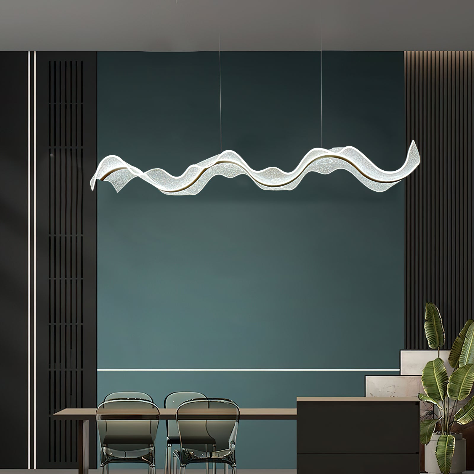 Ocean Wave Chandelier - Modern Crystal Ceiling Light Fixture for Living Room, Dining Room, Bedroom - Elegant Water Ripple Design Lighting for Home Decor