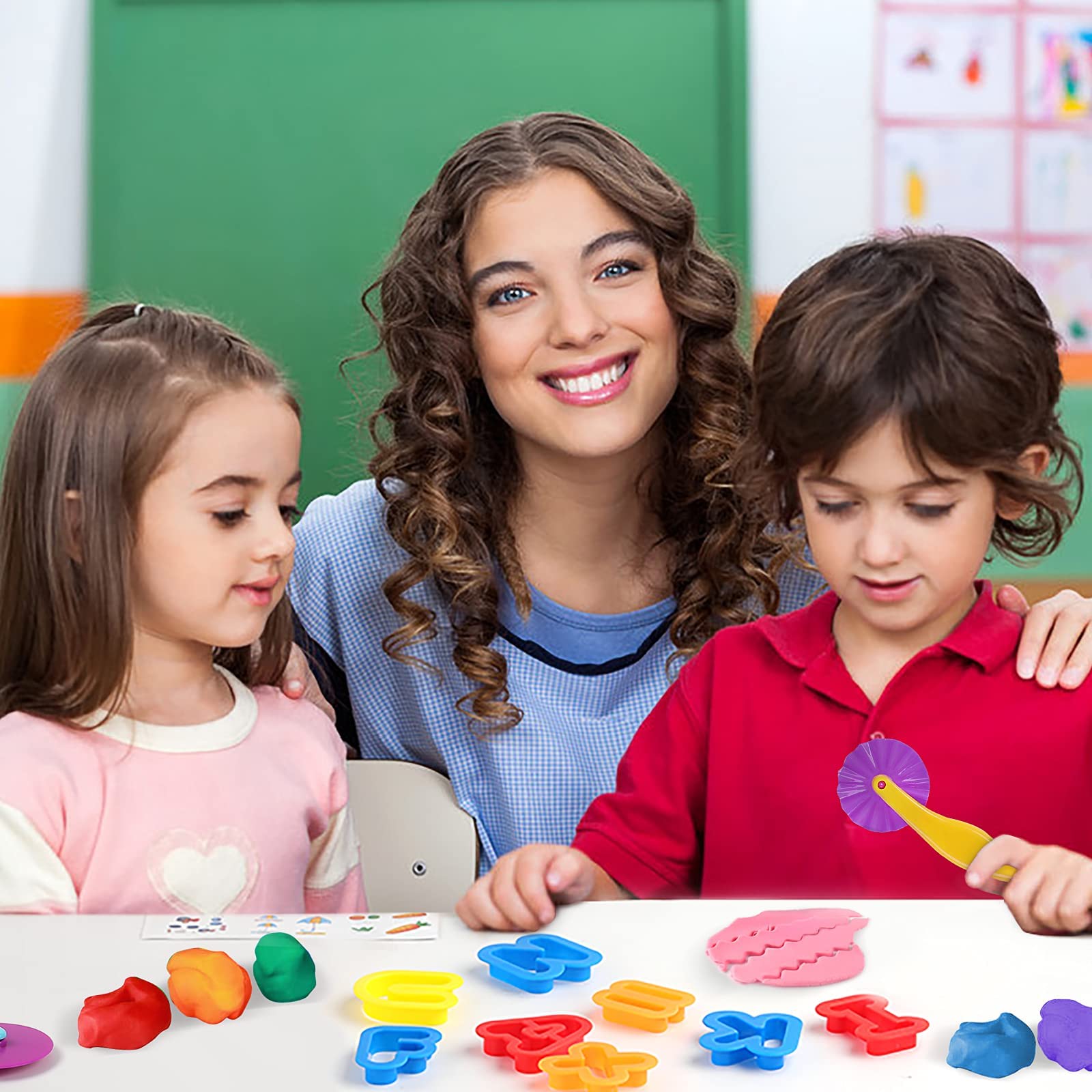 47 PCS Play Dough Tools Set for Kids - Alphabet Letters, Numbers, Symbols & Modeling Clay Accessories - Perfect for Preschool Learning, Arts & Crafts, Sensory Play & Creative Fun at Home or School
