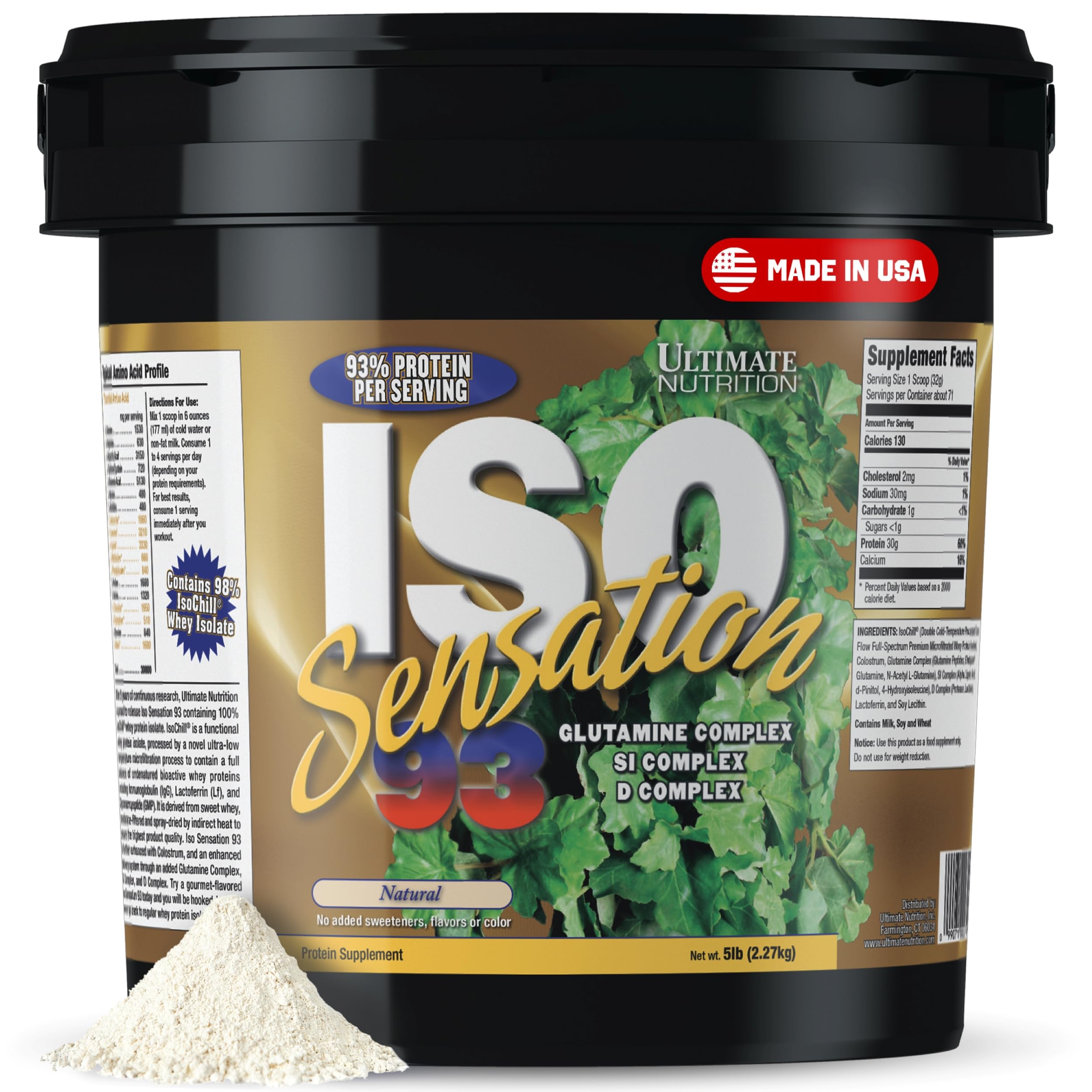 Ultimate Nutrition Whey Protein Isolate Powder with Glutamine Complex & Colostrum - 5lbs for Muscle Recovery, Immunity & Gut Health - Ideal for Post-Workout, Fitness Enthusiasts & Healthy Lifestyle