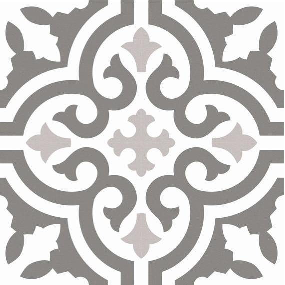 Antique Gray 8 x 8 Patterned Floor and Wall Tile - Perfect for Bathroom, Kitchen Backsplash & Vintage Home Decor
