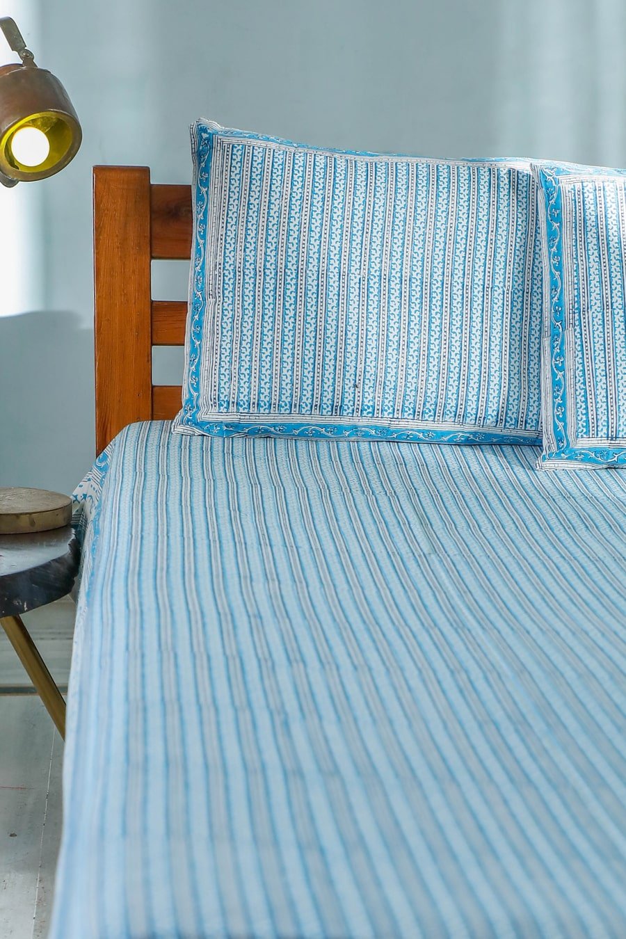 Handblock Printed Cotton Bedsheet | SootiSyahi Vertical Garden Design | Eco-Friendly Home Decor for Bedroom & Guest Room