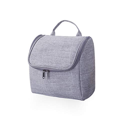 Waterproof Hanging Toiletry Bag for Travel - Portable Makeup Organizer & Cosmetic Storage Pouch - Ideal for Business Trips, Gym, Camping - Men & Women (Gray)