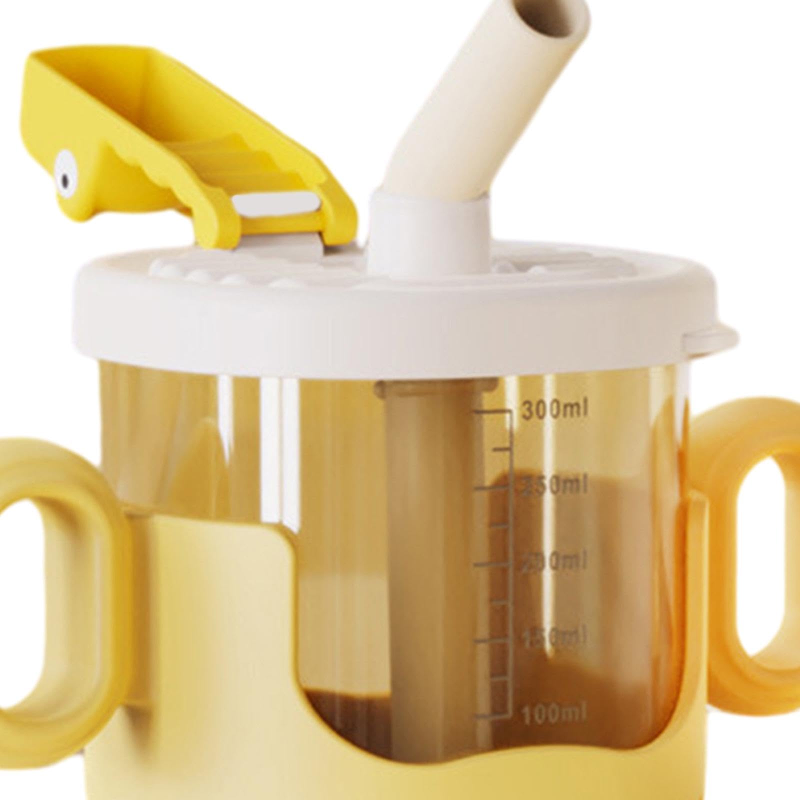 Shamjina 10oz/300ml Leakproof Sippy Cup with Straw Lid - BPA-Free Training Cup for Toddlers & Babies - Easy Clean Portable Water Bottle for Boys & Girls (Yellow) - Perfect for Daycare, Travel & On-the-Go Hydration