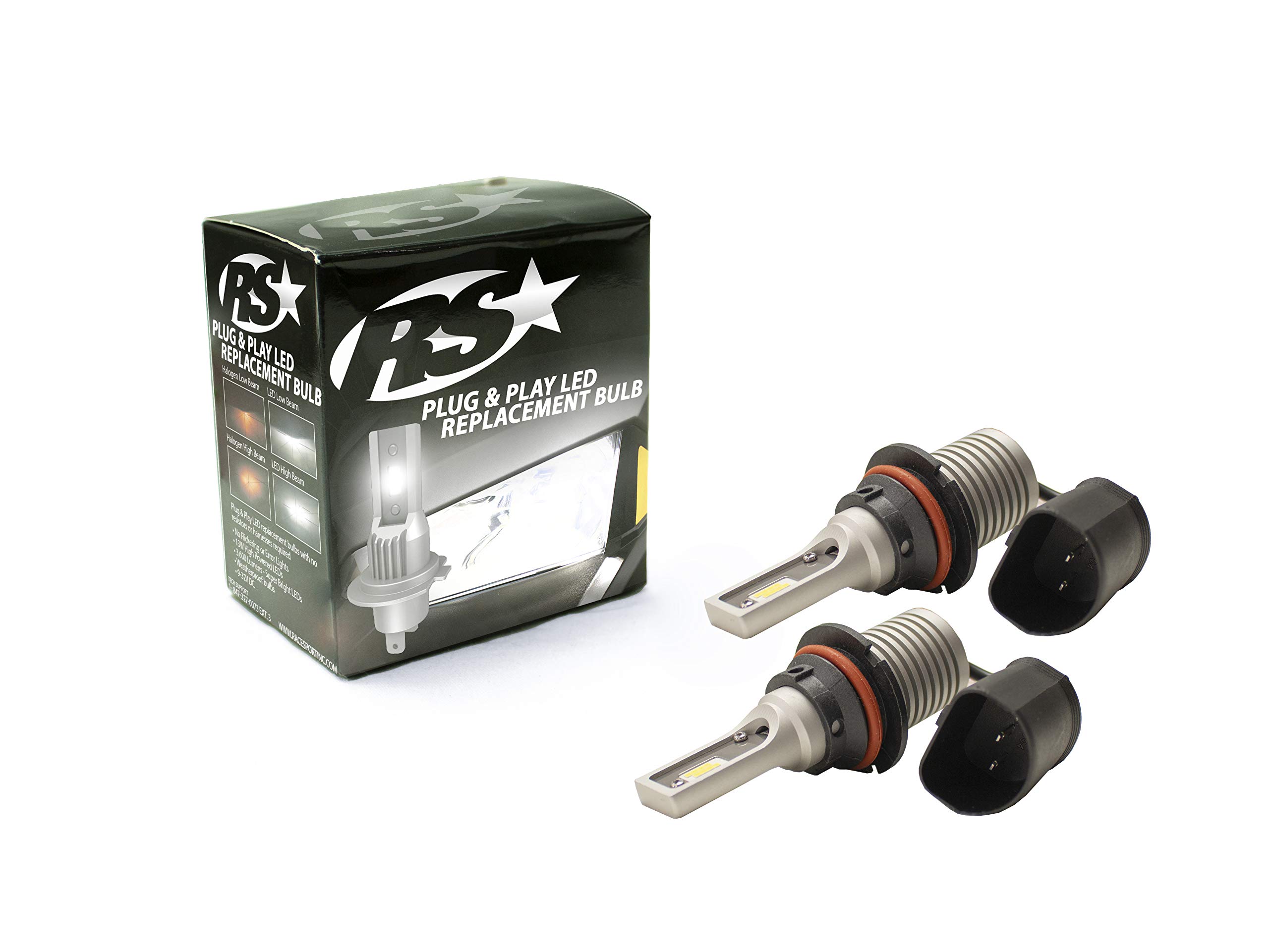 RSPNP9004 9004 PNP Series Plug N Play Super LUX LED Replacement Bulbs - 1,900 LUX Max Output - Bright White Light for Cars, Trucks, and Motorcycles - Perfect for Headlights, Fog Lights, and Daytime Running Lights