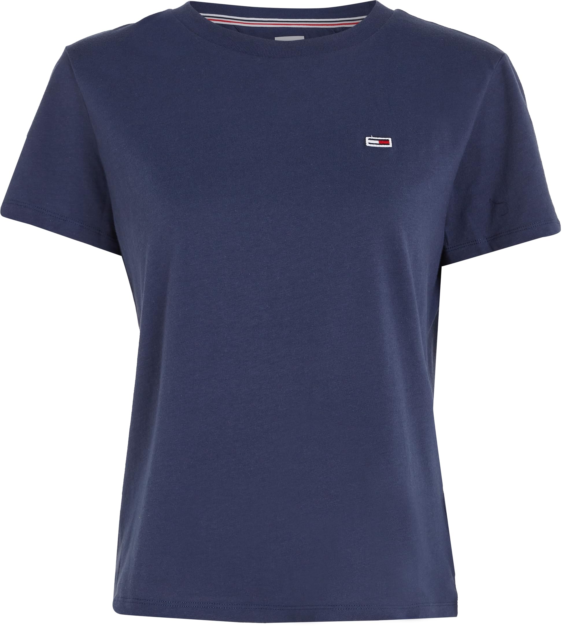 Tommy Jeans Women's Regular Fit V-Neck Jersey T-Shirt | Soft Cotton Casual Tee for Everyday Wear | Perfect for Work, Weekend & Travel Outfits