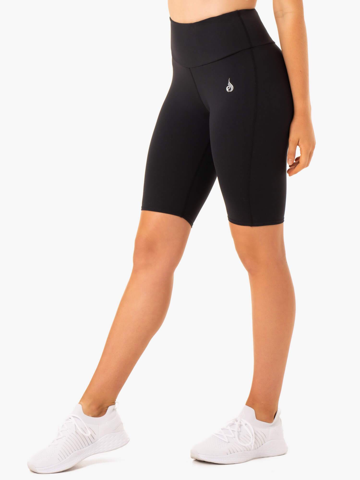 High Waisted Scrunch Butt Bike Shorts for Women - Black | Tummy Control Workout Shorts for Cycling, Running & Yoga