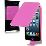 Apple iPhone 5 / 5S / SE Flip Leather Case - Pink Wallet Cover with Card Slots | Perfect for Work, Travel & Everyday Protection