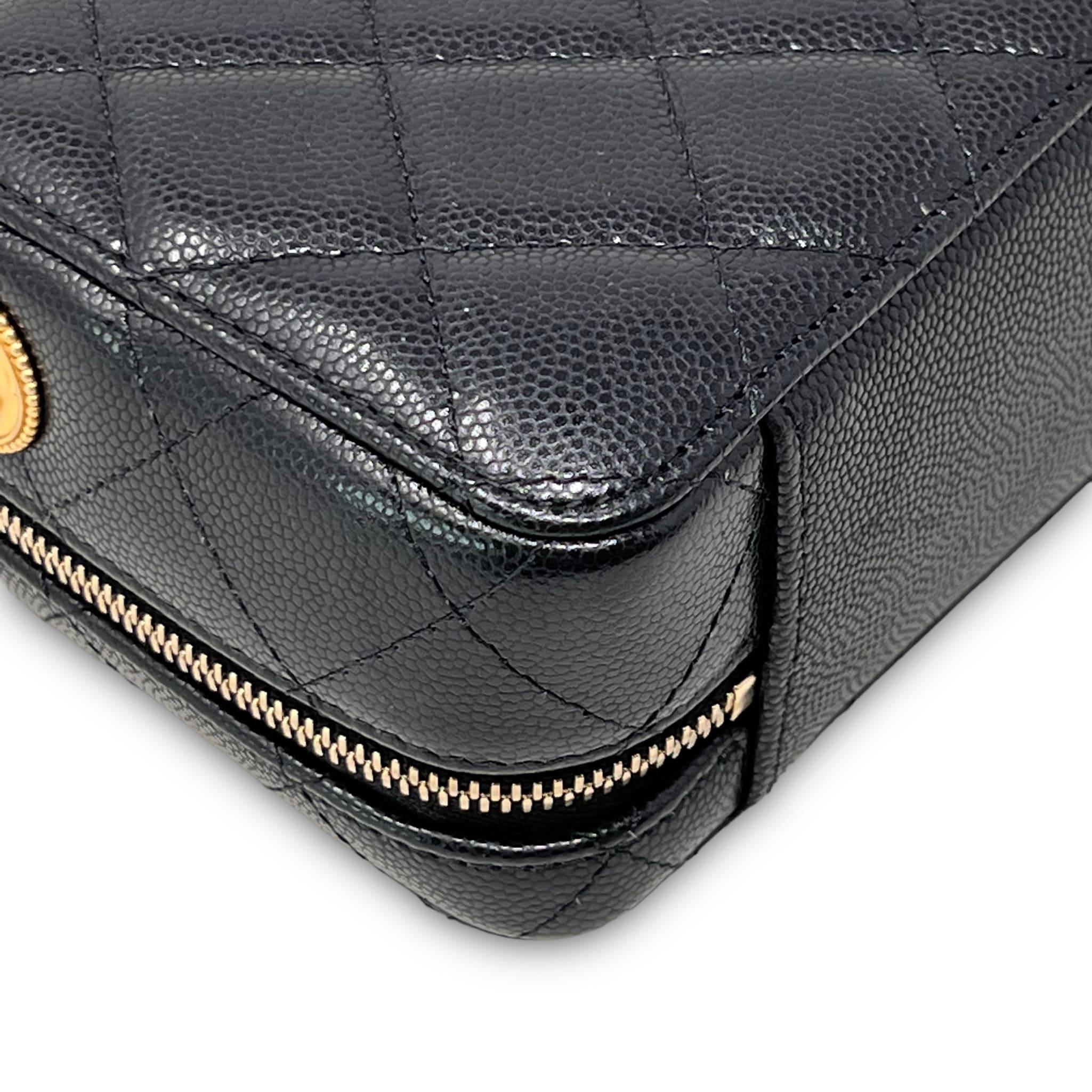 Chanel Black Caviar Leather Twist Your Buttons Camera Crossbody Bag - Perfect for Date Night & Evening Events