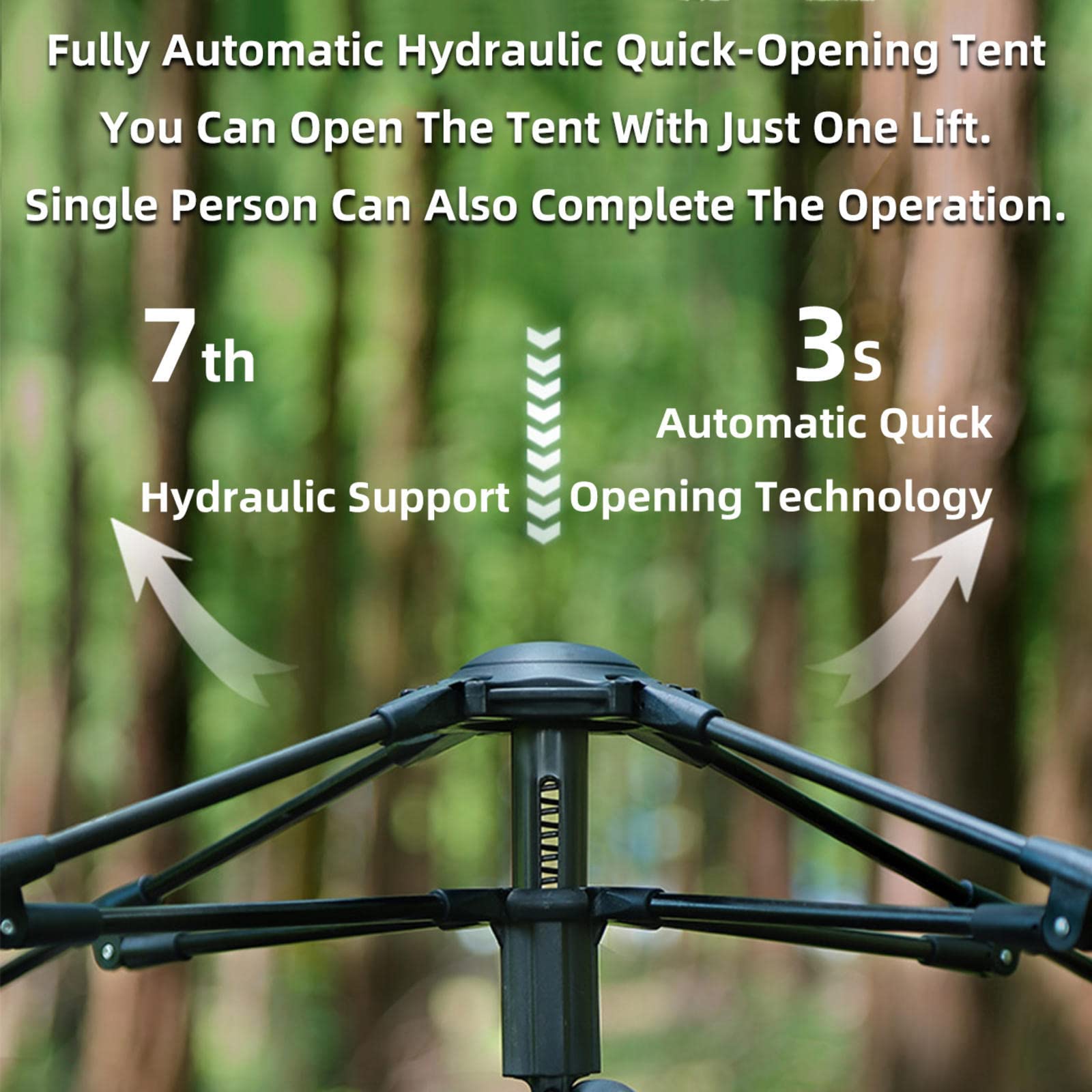 5000mm Waterproof Pop Up Tents for Adults - UV Sun Protection & Stable Design for 4 Person Camping, Hiking & Outdoor Adventures