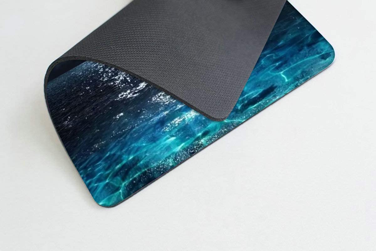 Custom Ocean and Moon Design Mouse Pad - Non-Slip Rubber Base Computer Mousepad for Laptop, PC, Office & Gaming Desk Accessories - Perfect for Work, Gaming & Home Office Use