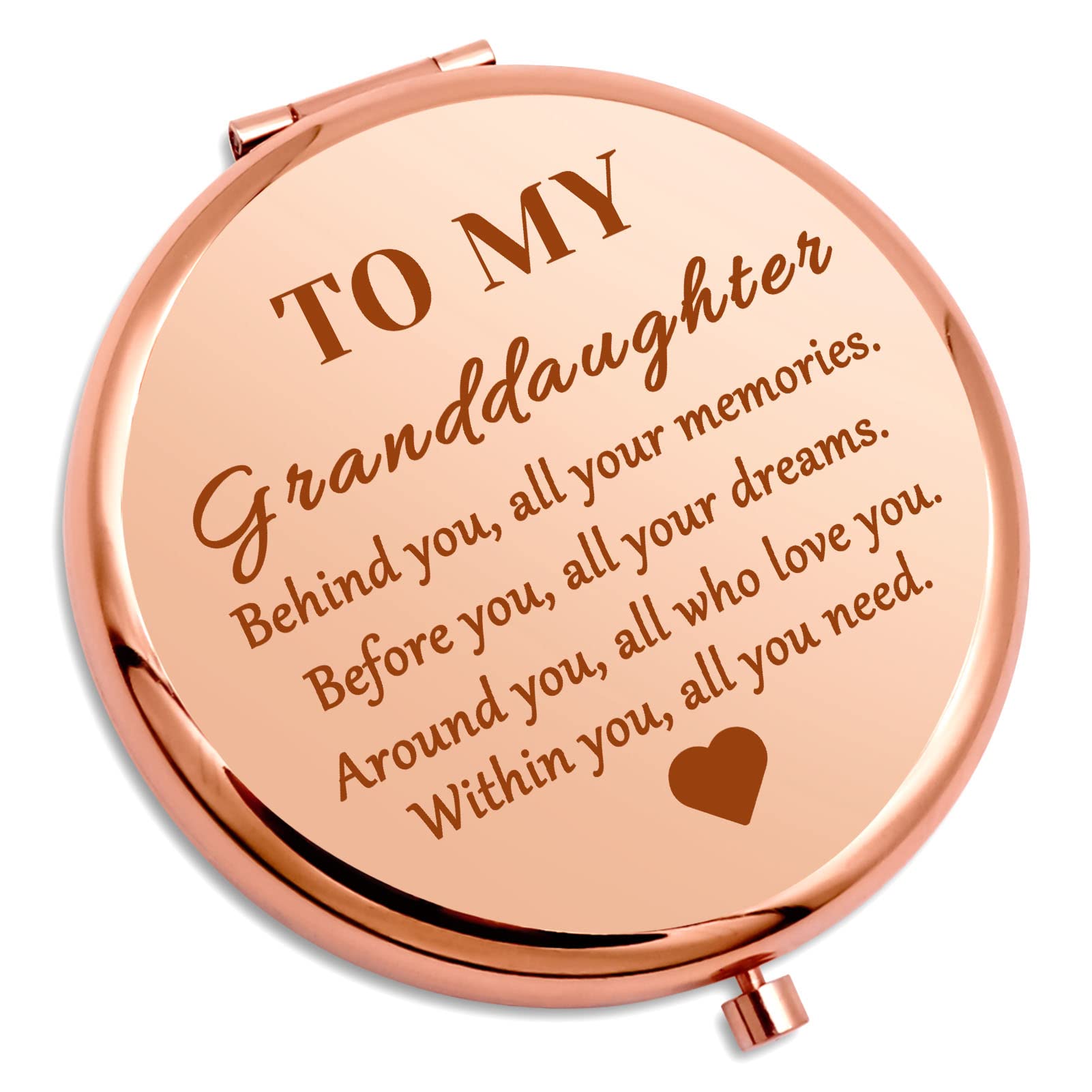 Best Inspirational Compact Mirror for Girls - Thoughtful Granddaughter Gift from Grandma & Grandpa, Encouragement Present for Teenage Kids - Perfect for Birthdays, Graduations, Daily Makeup & School (Elegant Design, Portable Size)